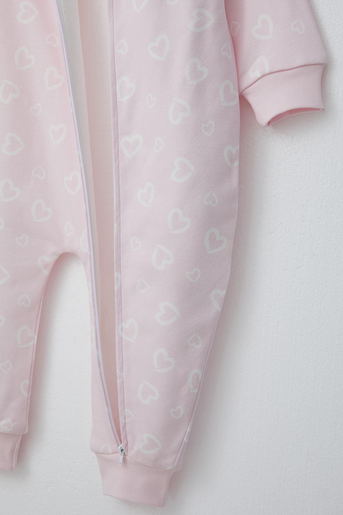 Luggi Baby Kız Çocuk Uyku Tulumu Kalp Desenli Pembe (2-3 Yaş)