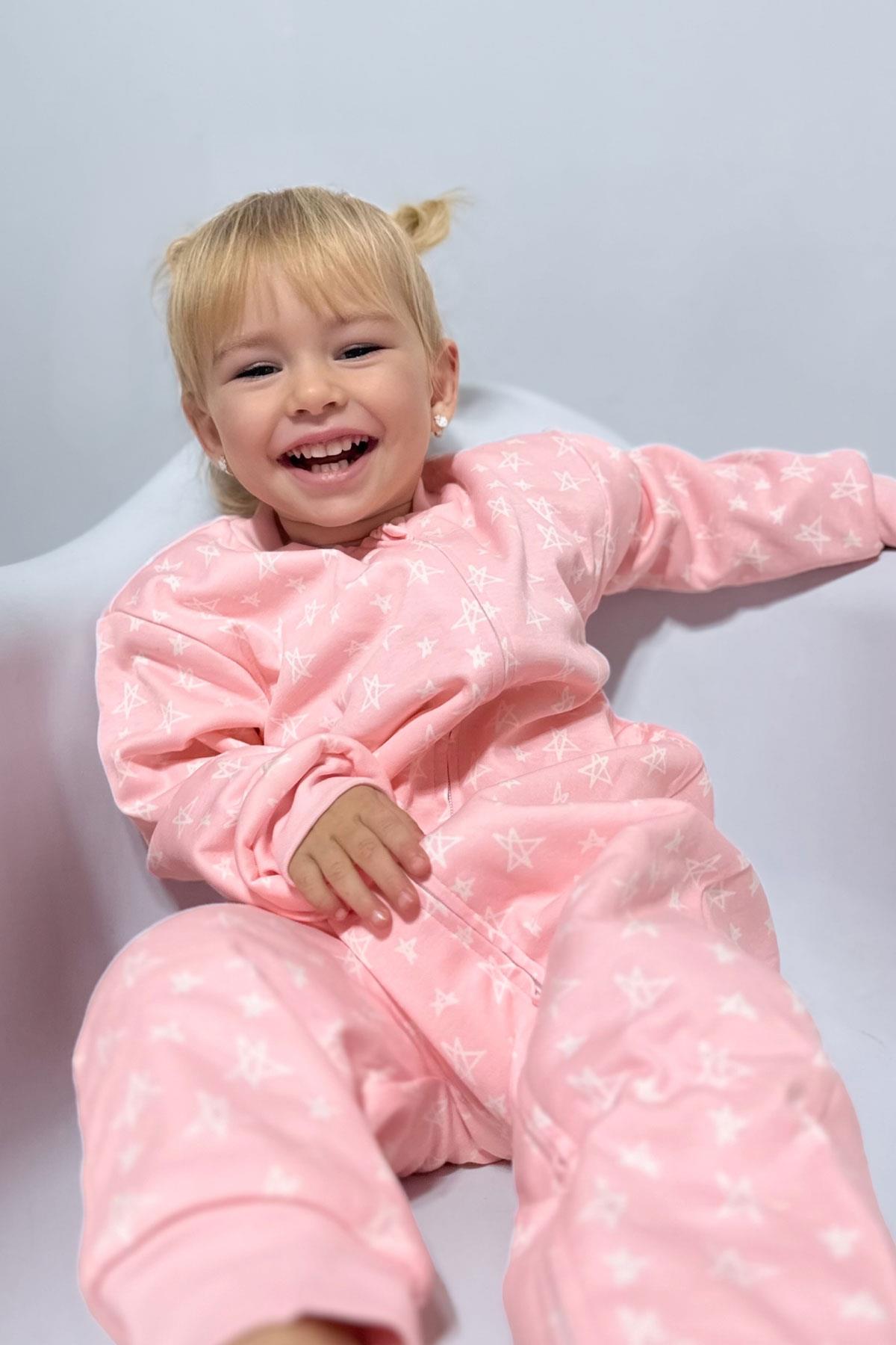 Luggi Baby Kız Çocuk Uyku Tulumu YIldız Desenli Pembe (1-4 Yaş)