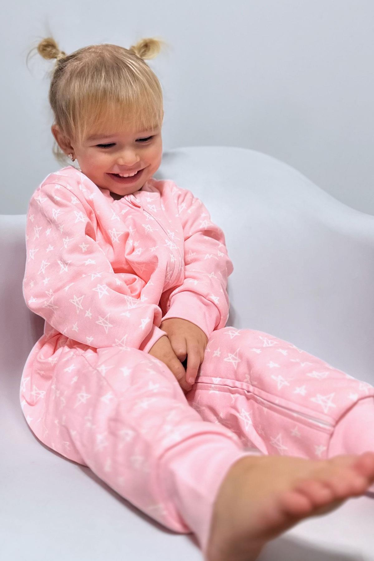 Luggi Baby Kız Çocuk Uyku Tulumu YIldız Desenli Pembe (1-4 Yaş)