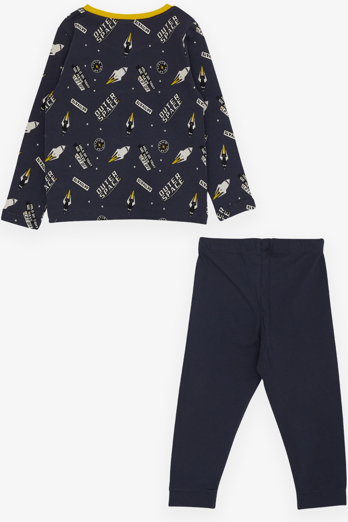 Macawi Erkek Çocuk Pijama Takımı Uzay Temalı Antrasit (1.5-5 Yaş)