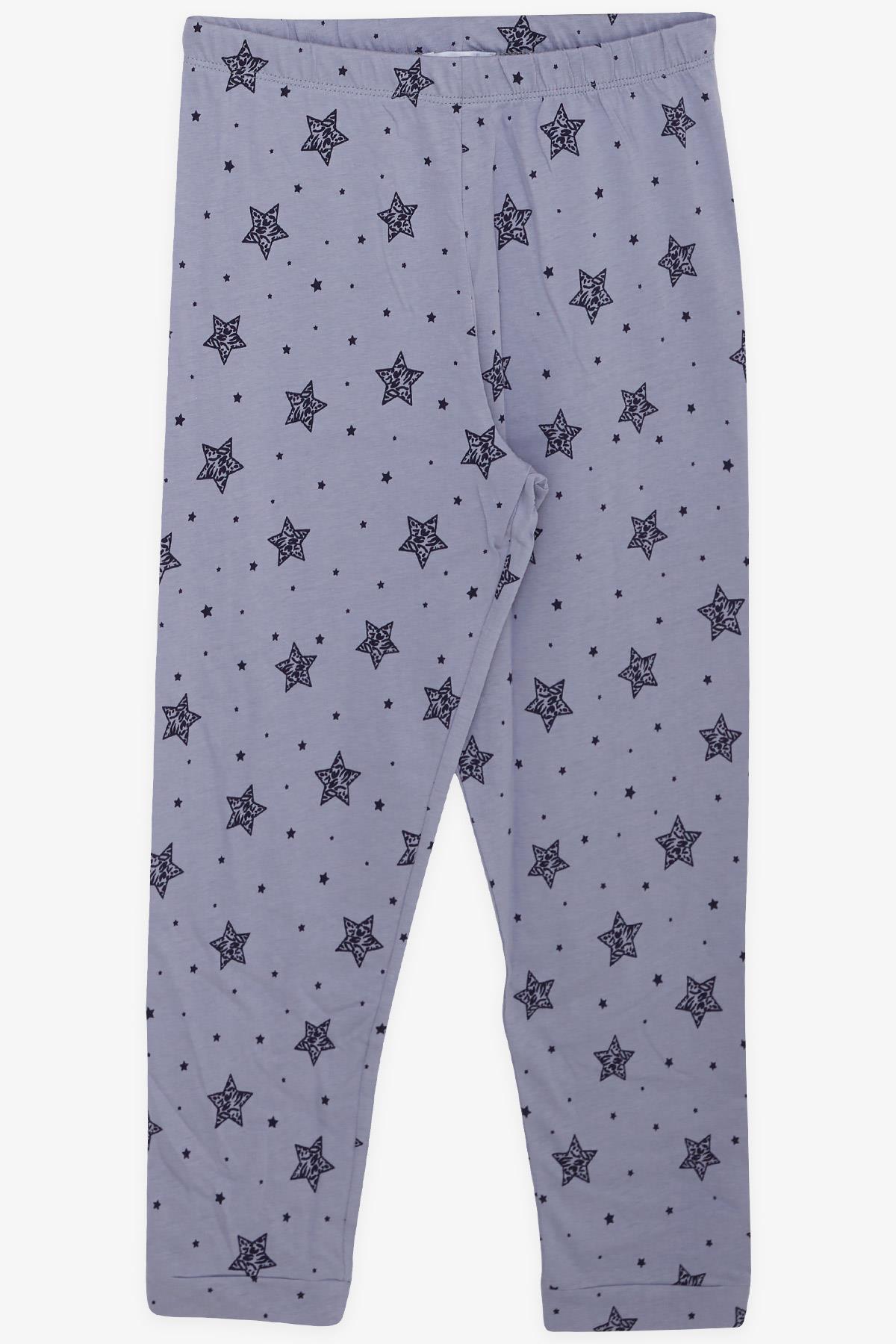 MACAWI Kız Çocuk Pijama Takımı Yıldız Desenli Lila (8-14 Yaş)