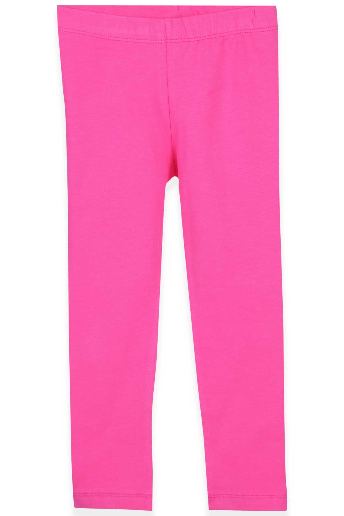 Macawı Kız Çocuk Tayt Düz Renk Pembe (3-7 Yaş)