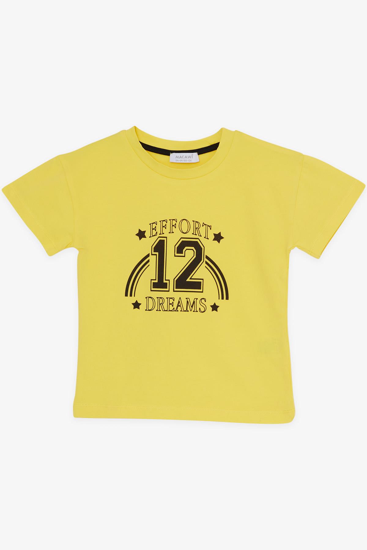 MACAWI Kız Çocuk Taytlı Takım Rakam Baskılı Sarı (3-7 Yaş)
