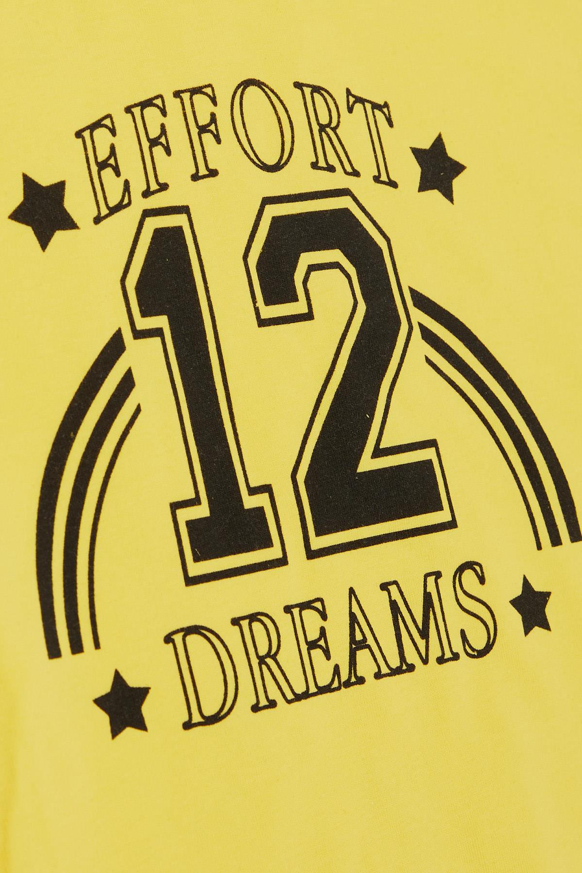 MACAWI Kız Çocuk Taytlı Takım Rakam Baskılı Sarı (3-7 Yaş)