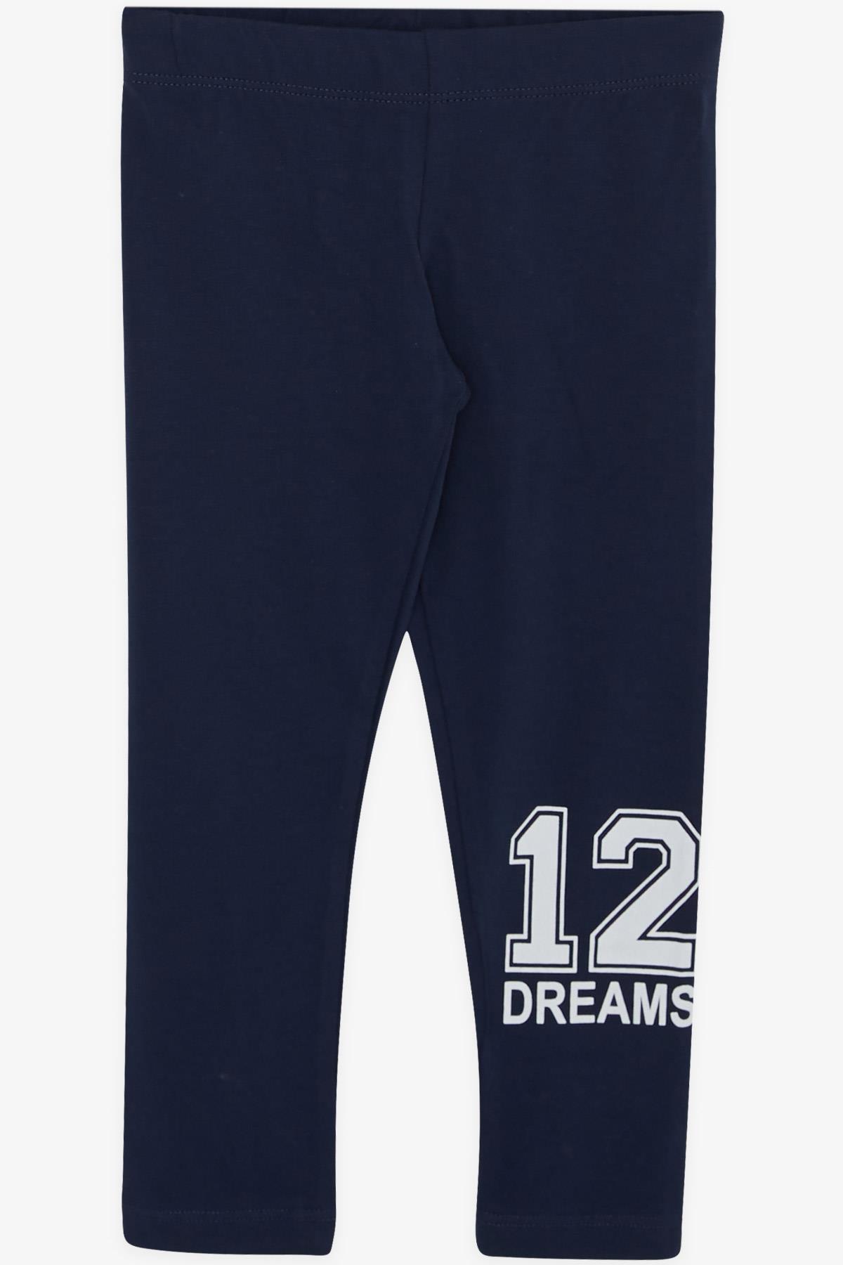 MACAWI Kız Çocuk Taytlı Takım Rakam Baskılı Beyaz (3-7 Yaş)