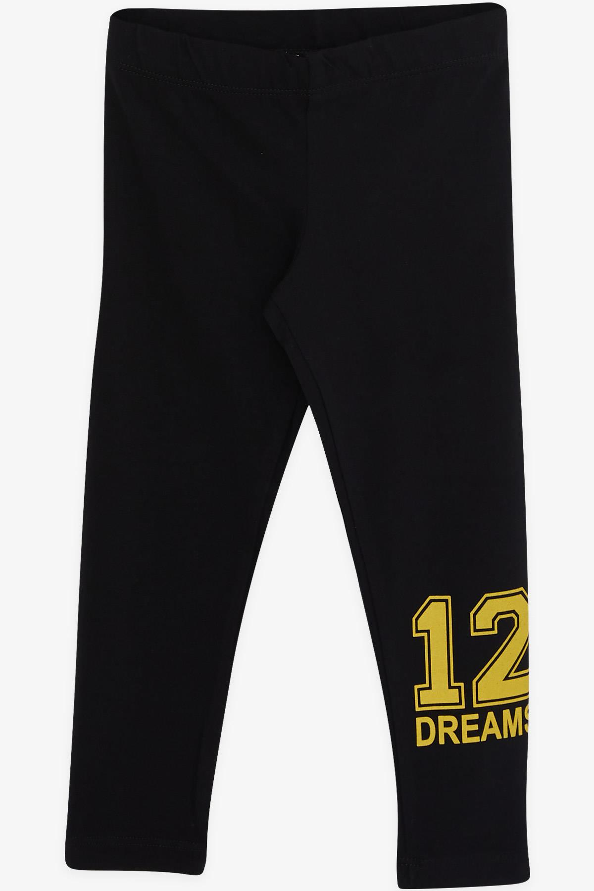 MACAWI Kız Çocuk Taytlı Takım Rakam Baskılı Sarı (3-7 Yaş)