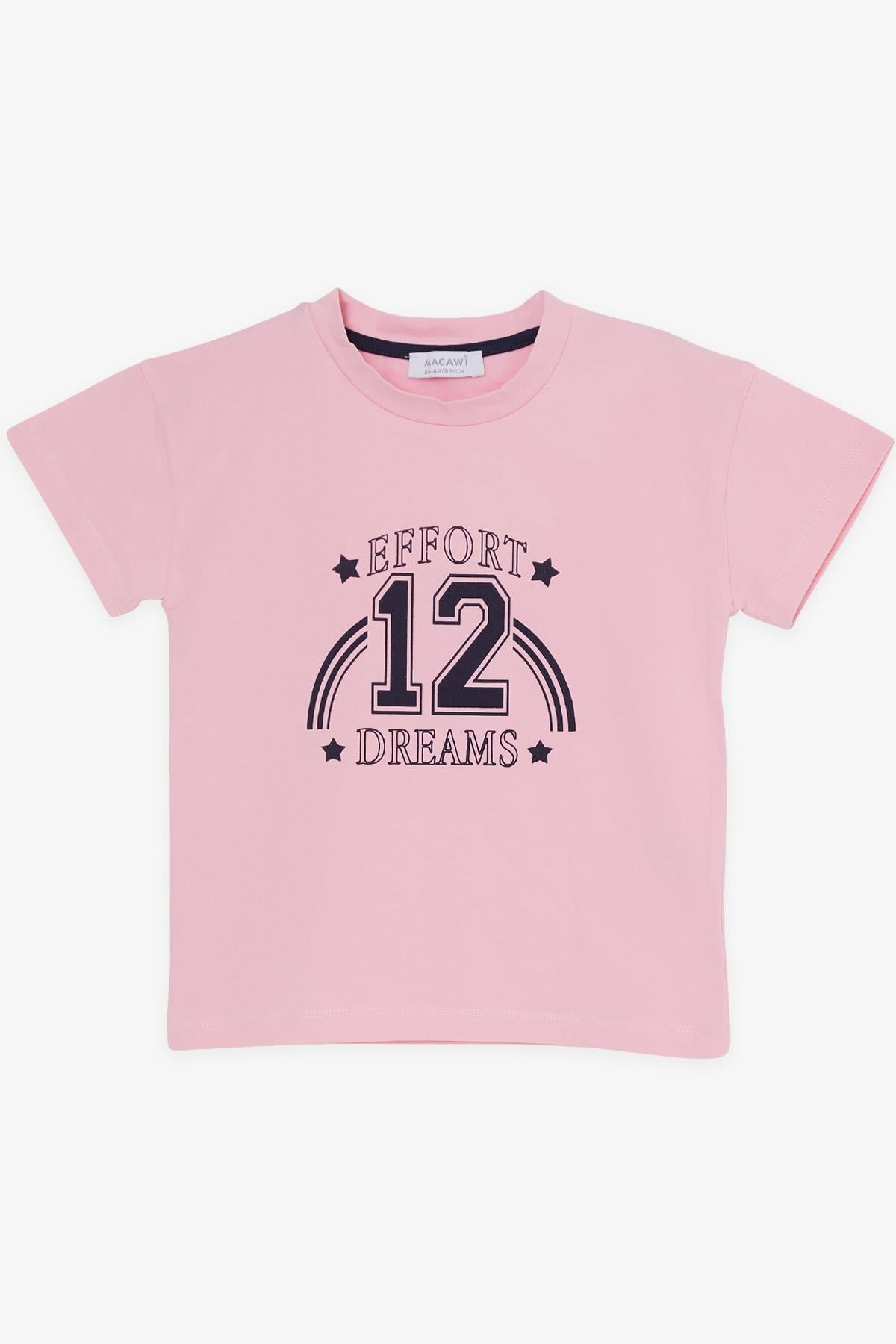 MACAWI Kız Çocuk Taytlı Takım Rakam Baskılı Pembe (3-7 Yaş)