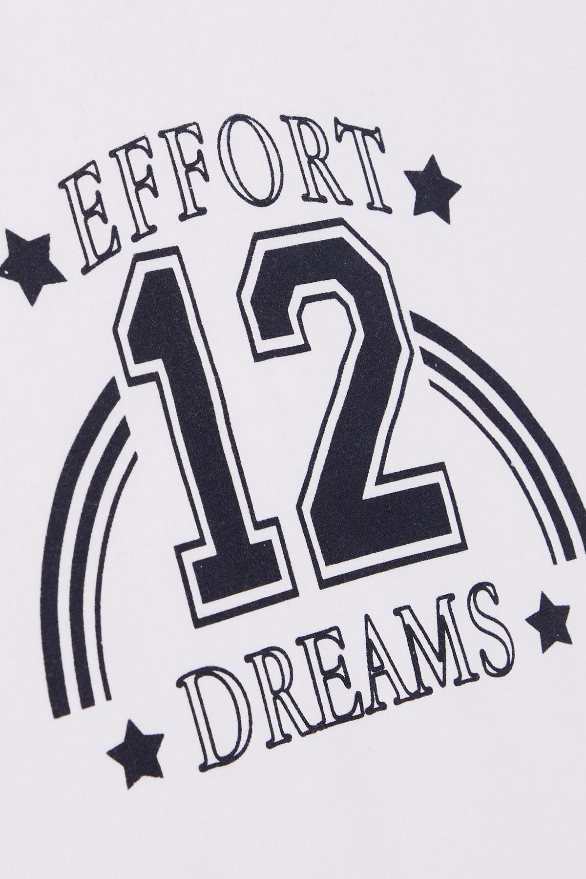 MACAWI Kız Çocuk Taytlı Takım Rakam Baskılı Beyaz (3-7 Yaş)