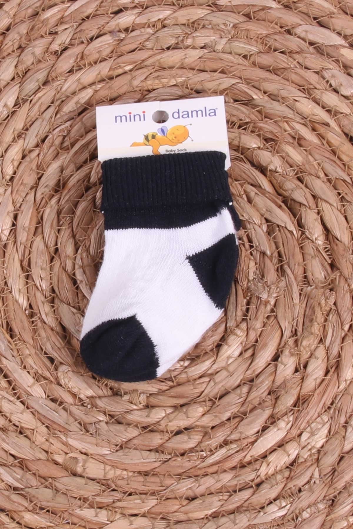 Mini Damla Erkek Bebek Yenidoğan Çorap Çemberli Siyah (Standart)