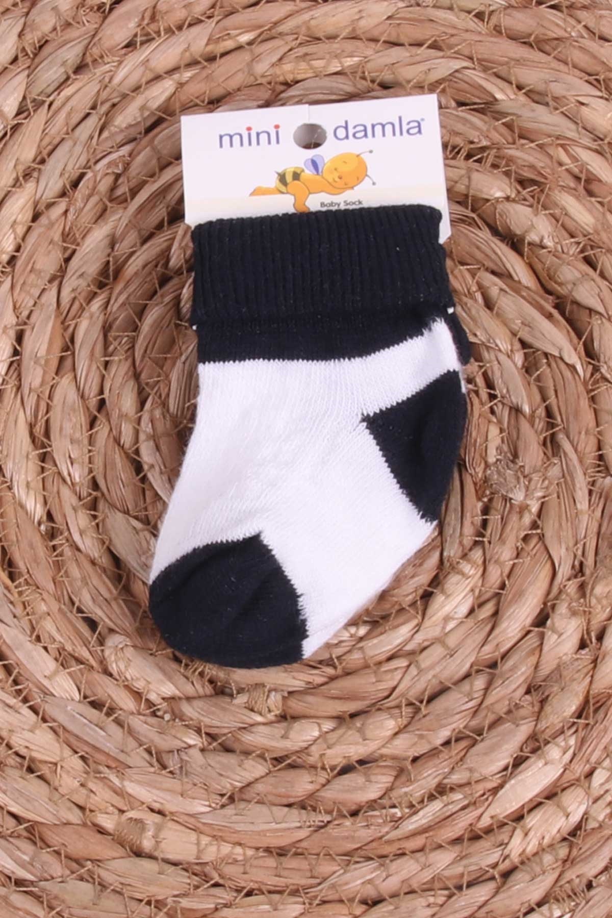 Mini Damla Erkek Bebek Yenidoğan Çorap Çemberli Siyah (Standart)