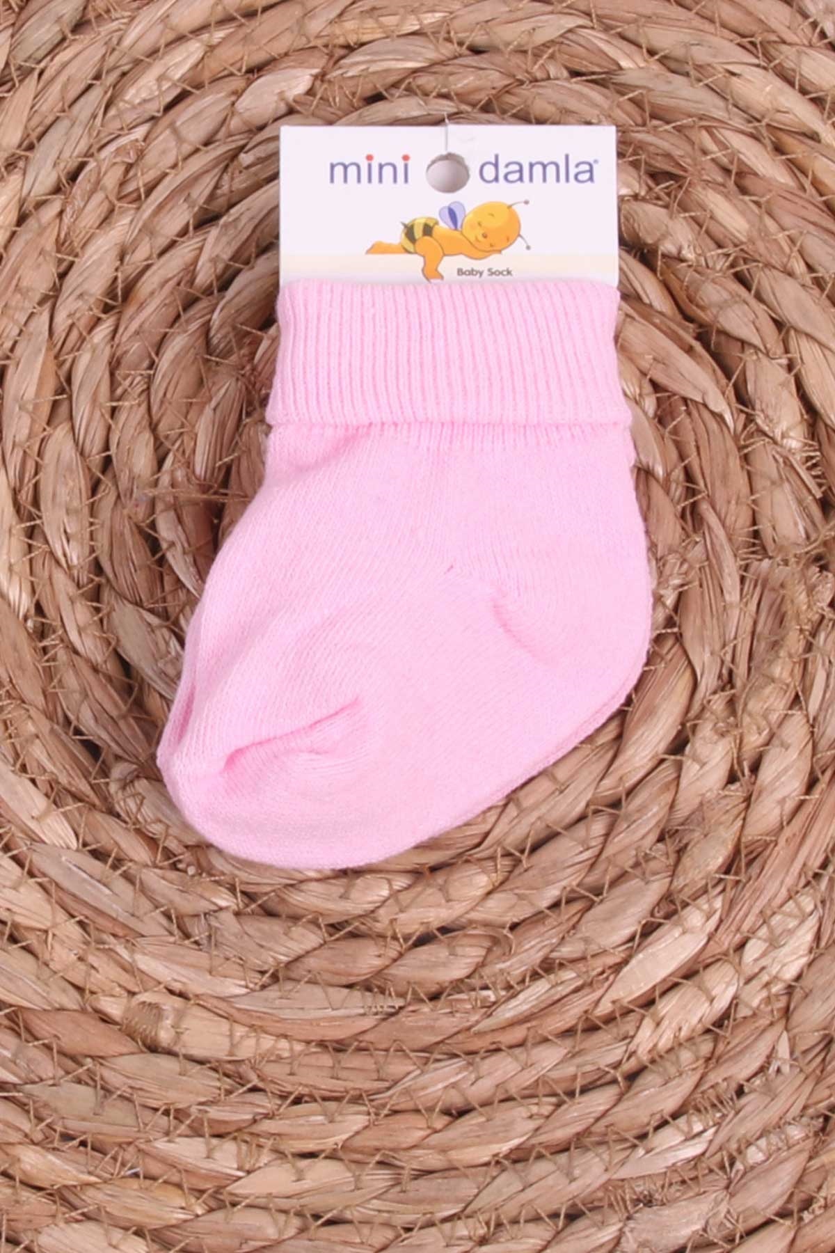 Mini Damla Kız Bebek Yenidoğan Çorap Bilekli Pembe (Standart)
