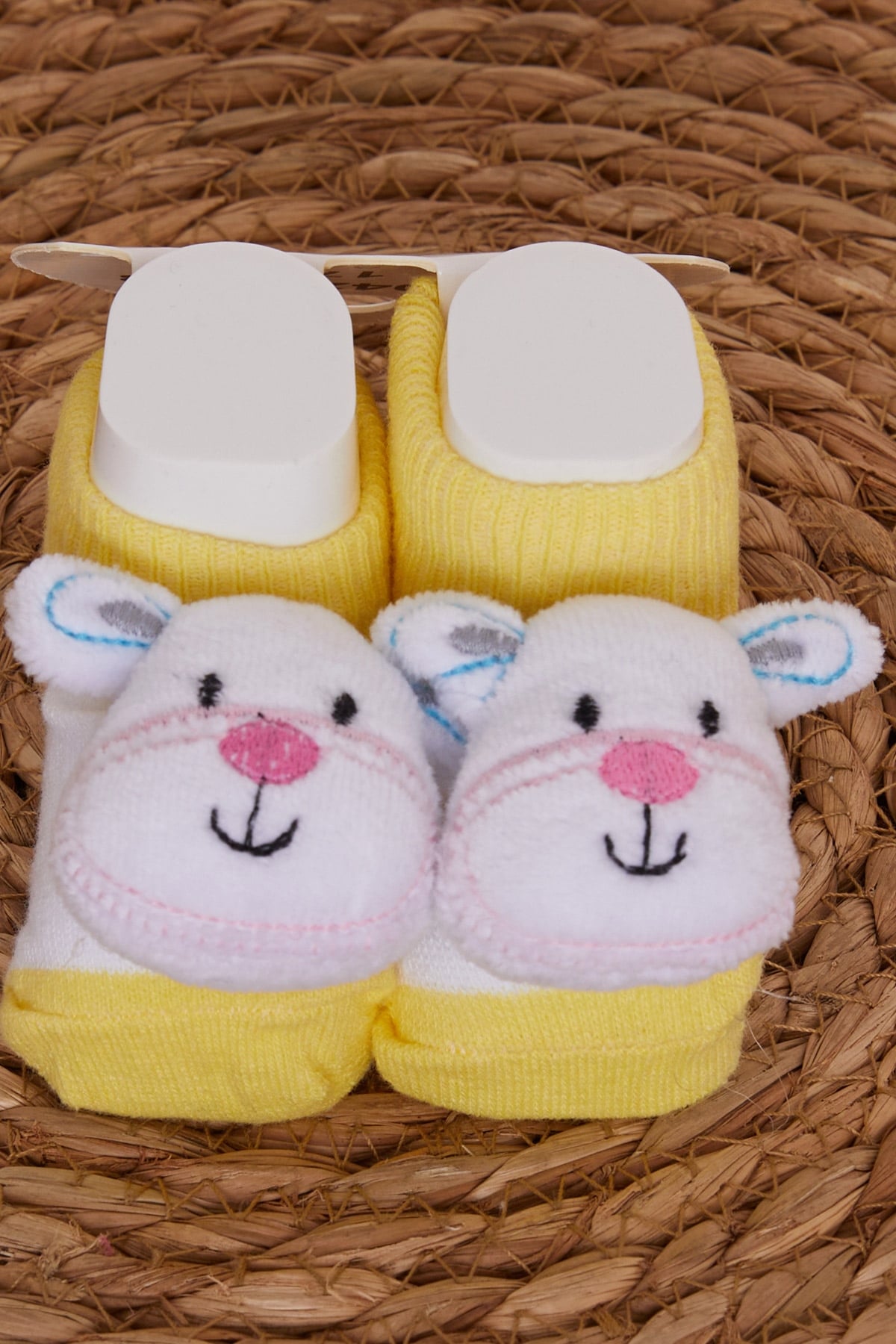 Minidamla Erkek Bebek Çorap Oyuncak Ayıcık Aksesuarlı Sarı