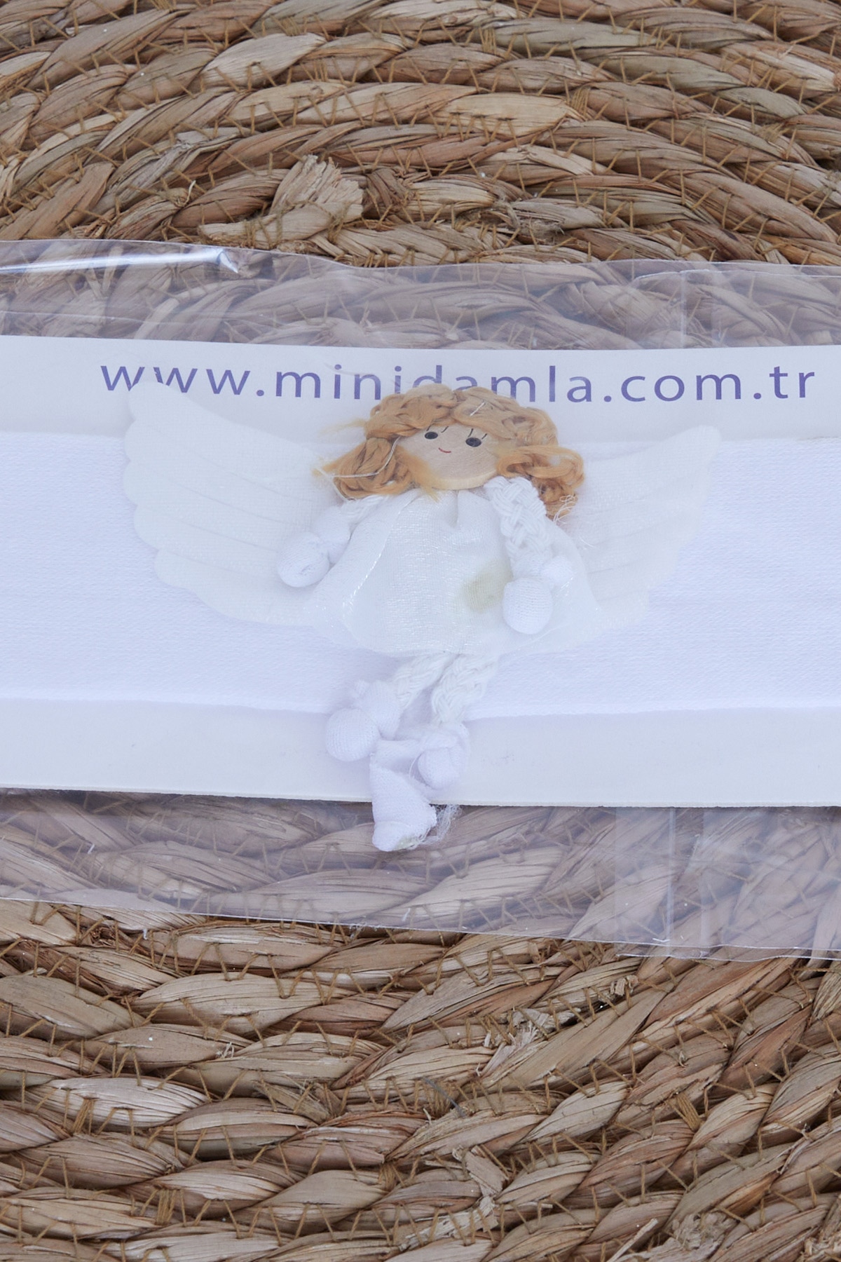 Minidamla Kız Bebek Bandana Melek Aksesuarlı Beyaz (Standart)