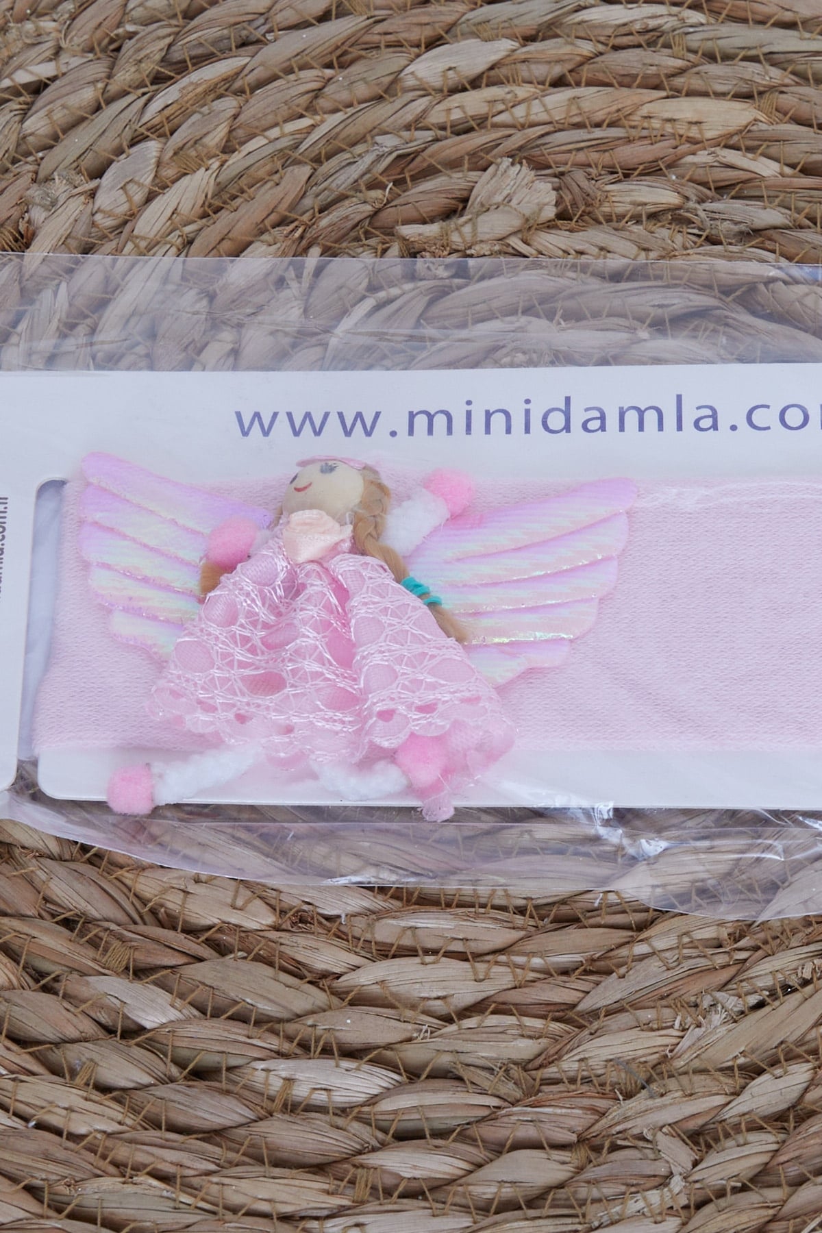 Minidamla Kız Bebek Bandana Melek Aksesuarlı Pudra (Standart)
