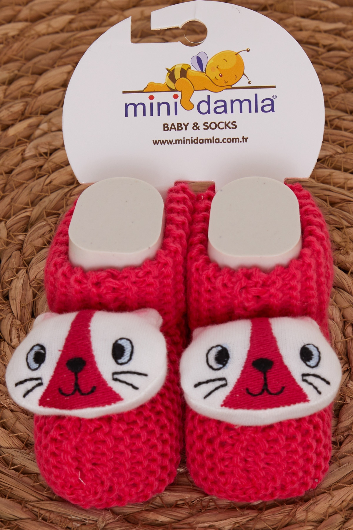 Minidamla Kız Bebek Triko Patik Çıngırak Aksesuarlı Pembe