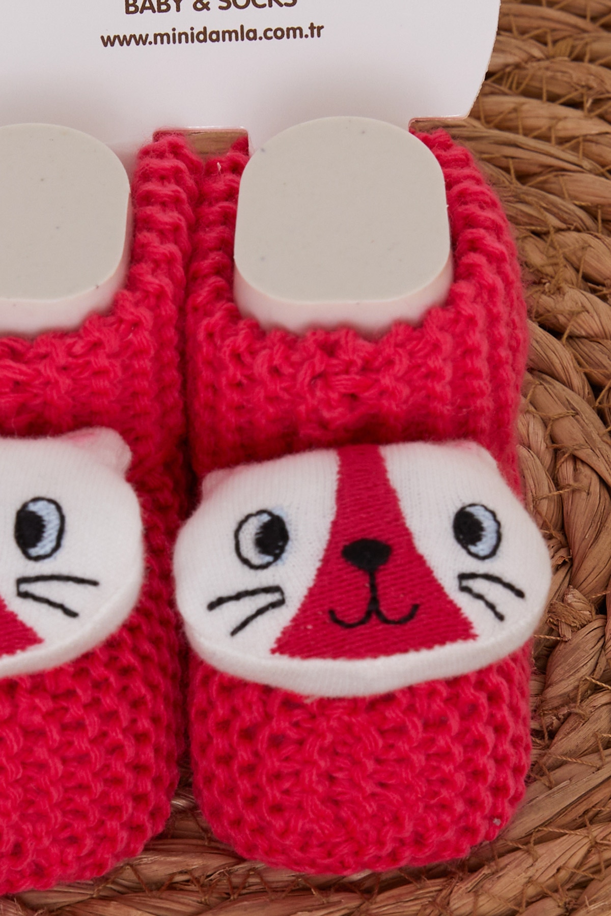 Minidamla Kız Bebek Triko Patik Çıngırak Aksesuarlı Pembe