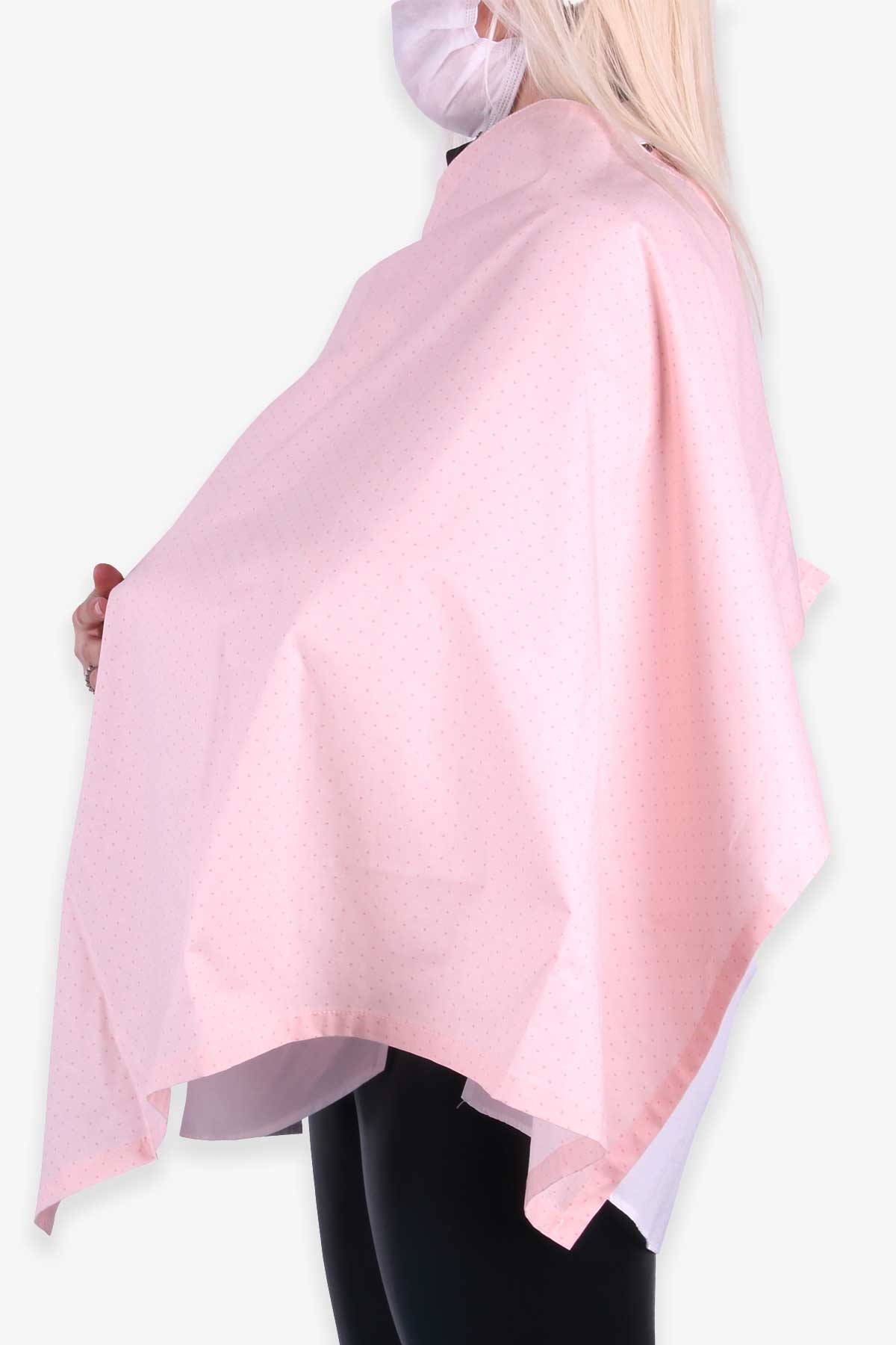 MOMİSHOP Emzirme Önlüğü Puantiyeli Pudra