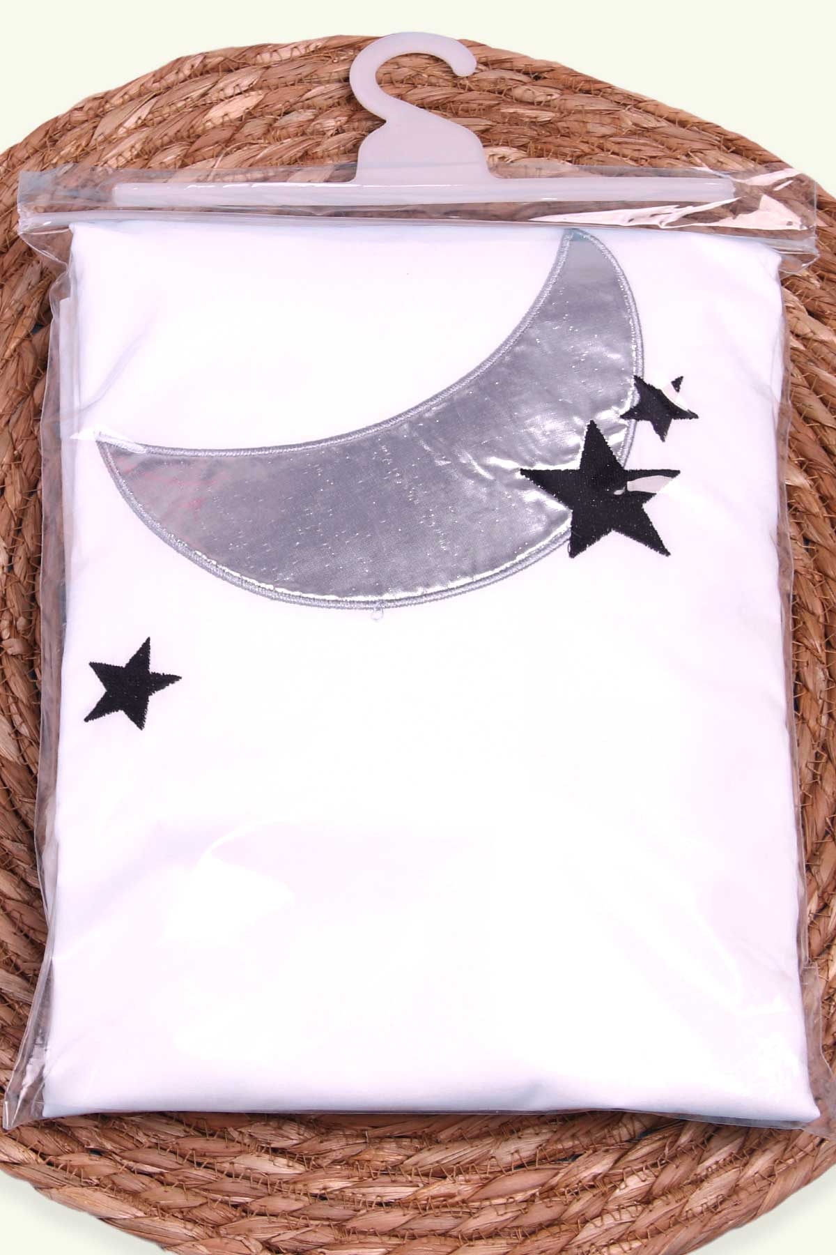 MOMİSHOP Momishop Moon Nevresim Takımı Yıldızlı Beyaz (100 x 145 cm)