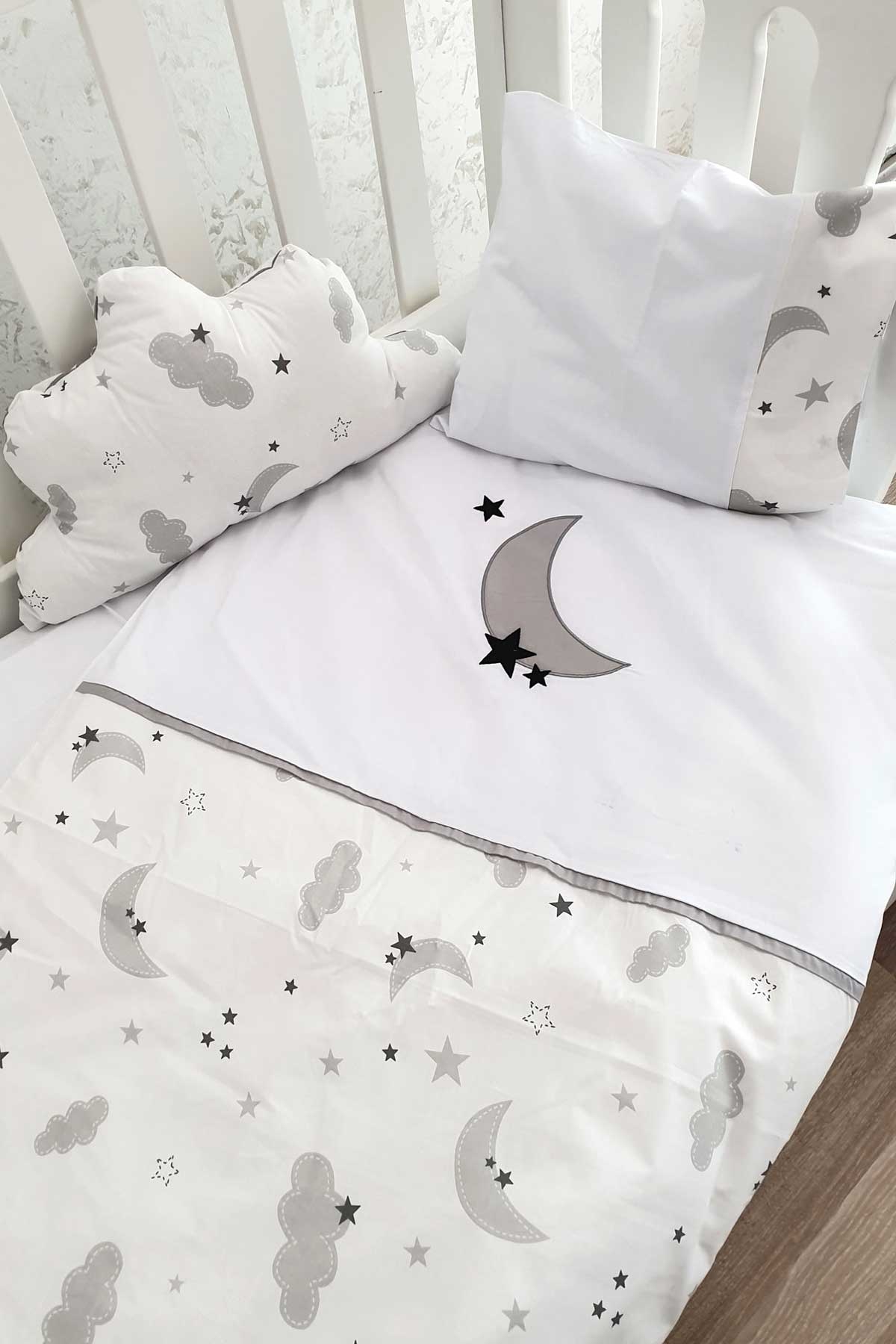 MOMİSHOP Yenidoğan Uyku Seti Bulutlu Ekru
