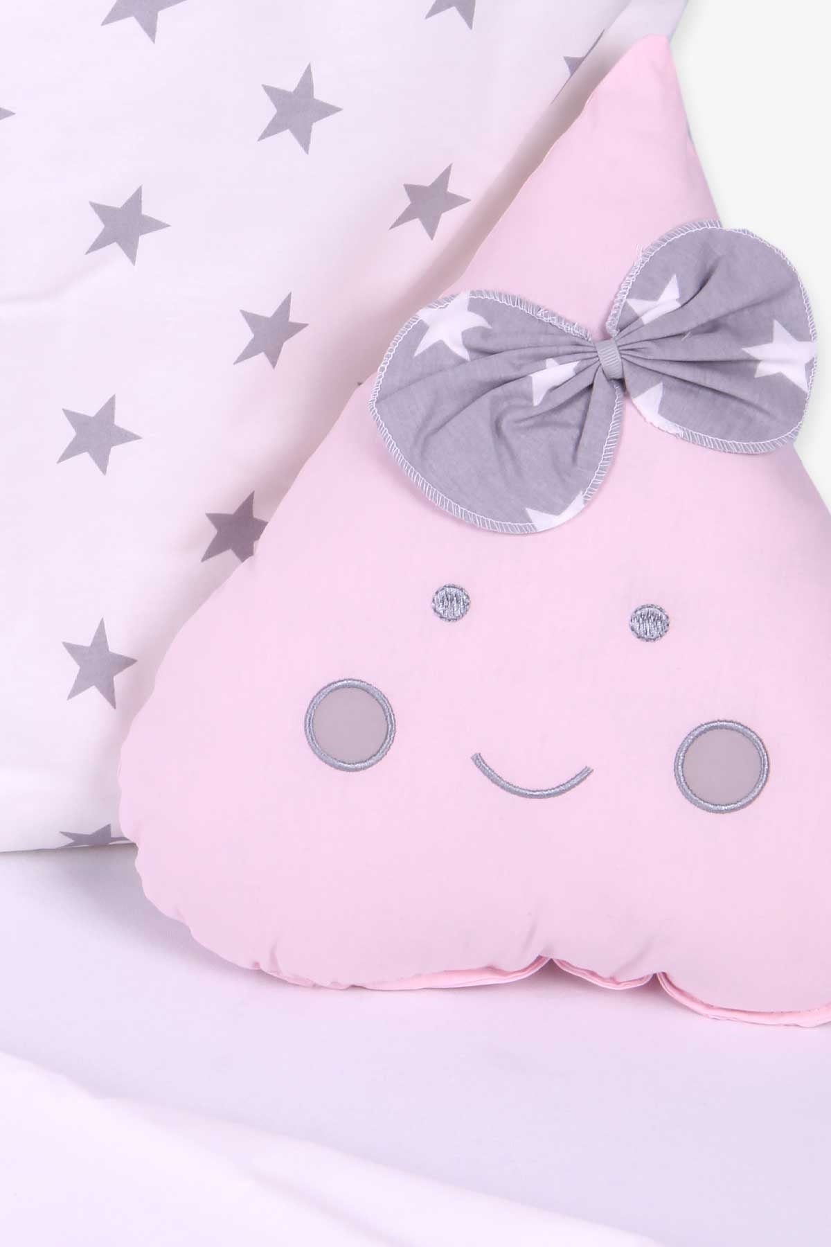 MOMİSHOP Yenidoğan Uyku Seti Damlacıklı Fiyonklu Pembe