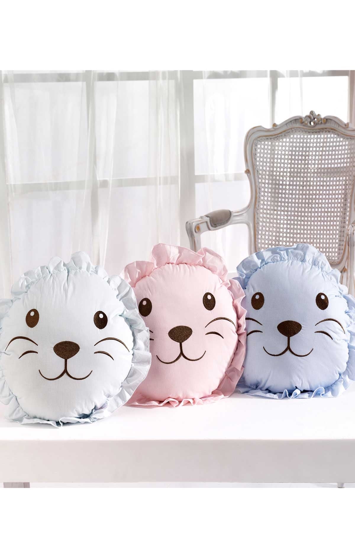 MOMİSHOP Yenidoğan Yastık Aslan Figürlü Dekoratif Uyku Arkadaşım