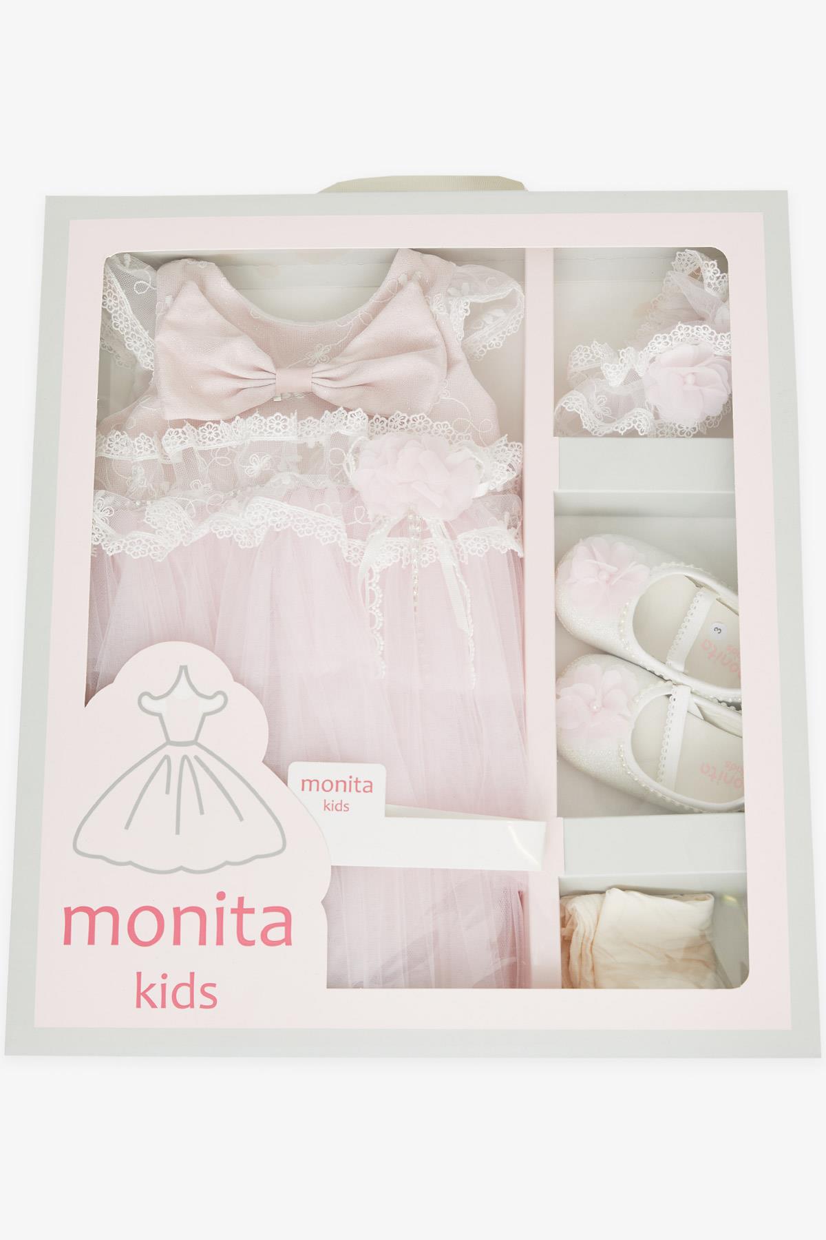 MONİTA Kız Bebek Mevlüt Takımı Nakışlı Tüllü Aksesuarlı Pembe (6 Ay-2 Yaş)