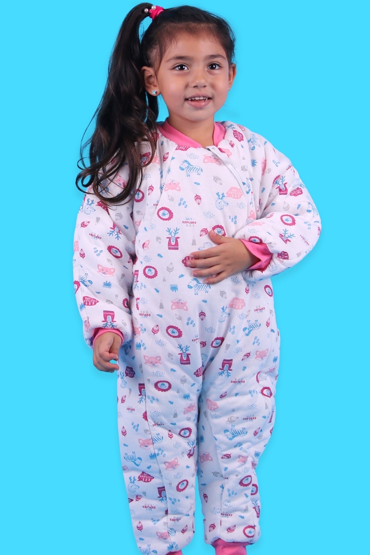 ÖZLEM Kız Çocuk Uyku Tulumu Desenli Ekru (1-6 Yaş)