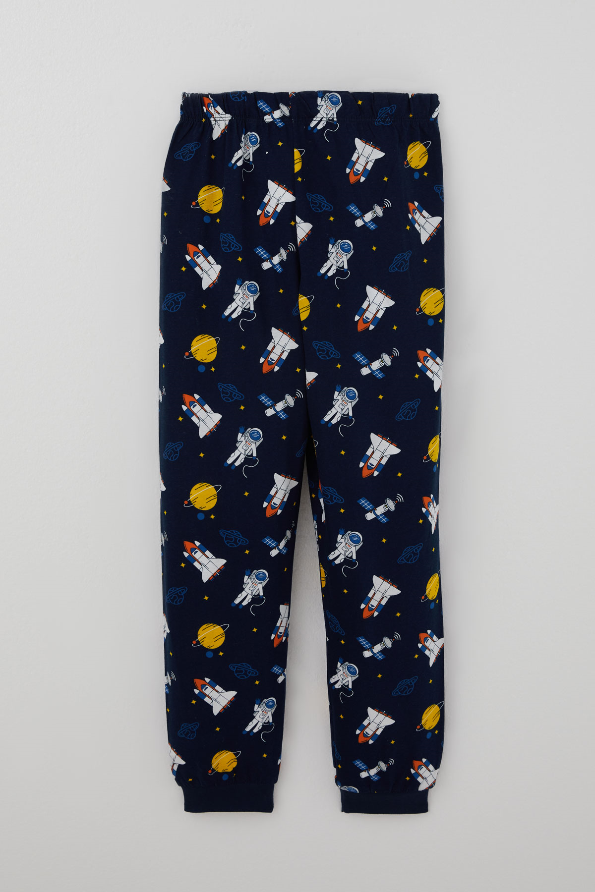 Paty Kıds Erkek Çocuk Pijama Takımı Kısa Kollu Uzay Temalı Astronot Desenli Lacivert (8-12 Yaş)