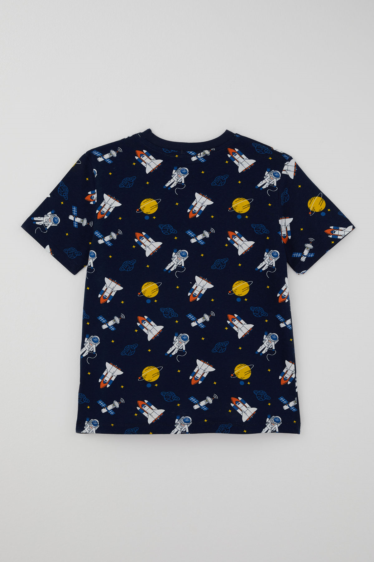 Paty Kıds Erkek Çocuk Pijama Takımı Kısa Kollu Uzay Temalı Astronot Desenli Lacivert (8-12 Yaş)