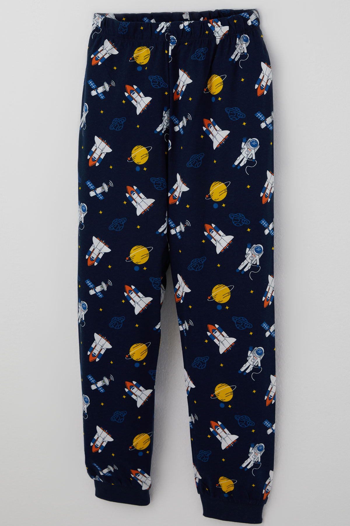 Paty Kıds Erkek Çocuk Pijama Takımı Kısa Kollu Uzay Temalı Astronot Desenli Lacivert (8-12 Yaş)