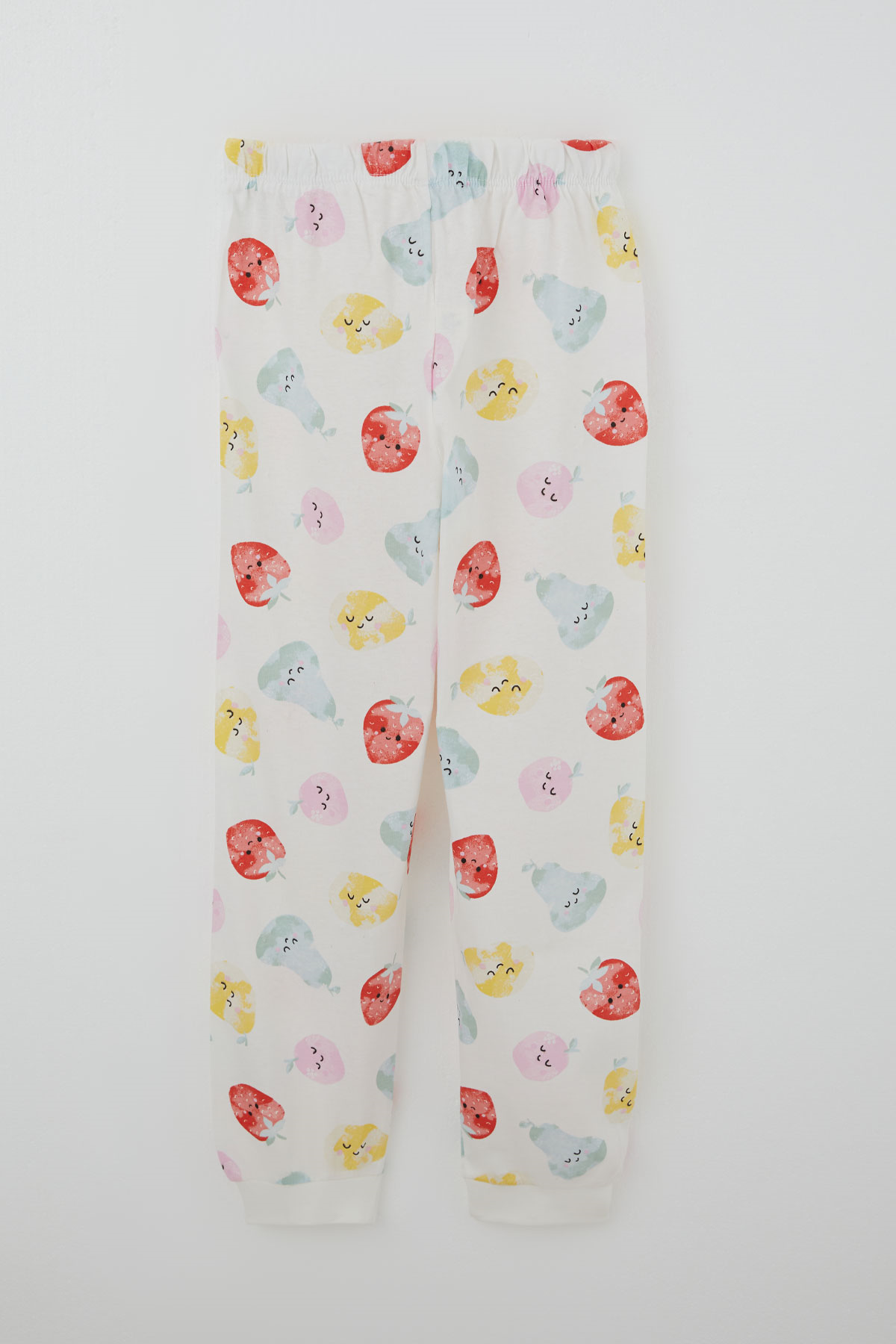 Paty Kıds Kız Çocuk Pijama Takımı Kısa Kollu Neşeli Meyveler Beyaz (8-12 Yaş)
