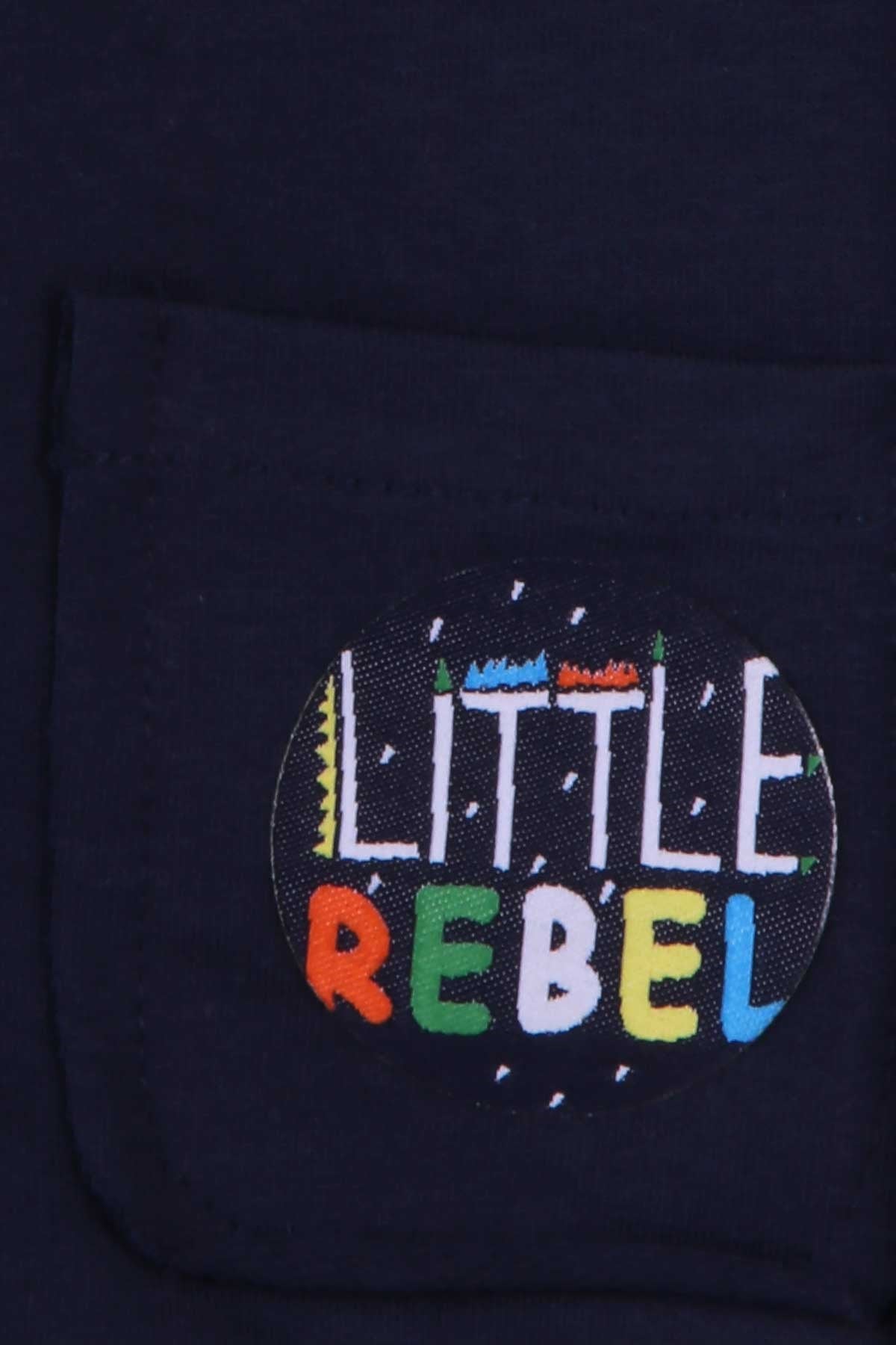 Pino Erkek Bebek Sweatshirt Arma Baskılı Lacivert (4 Ay-1.5 Yaş)