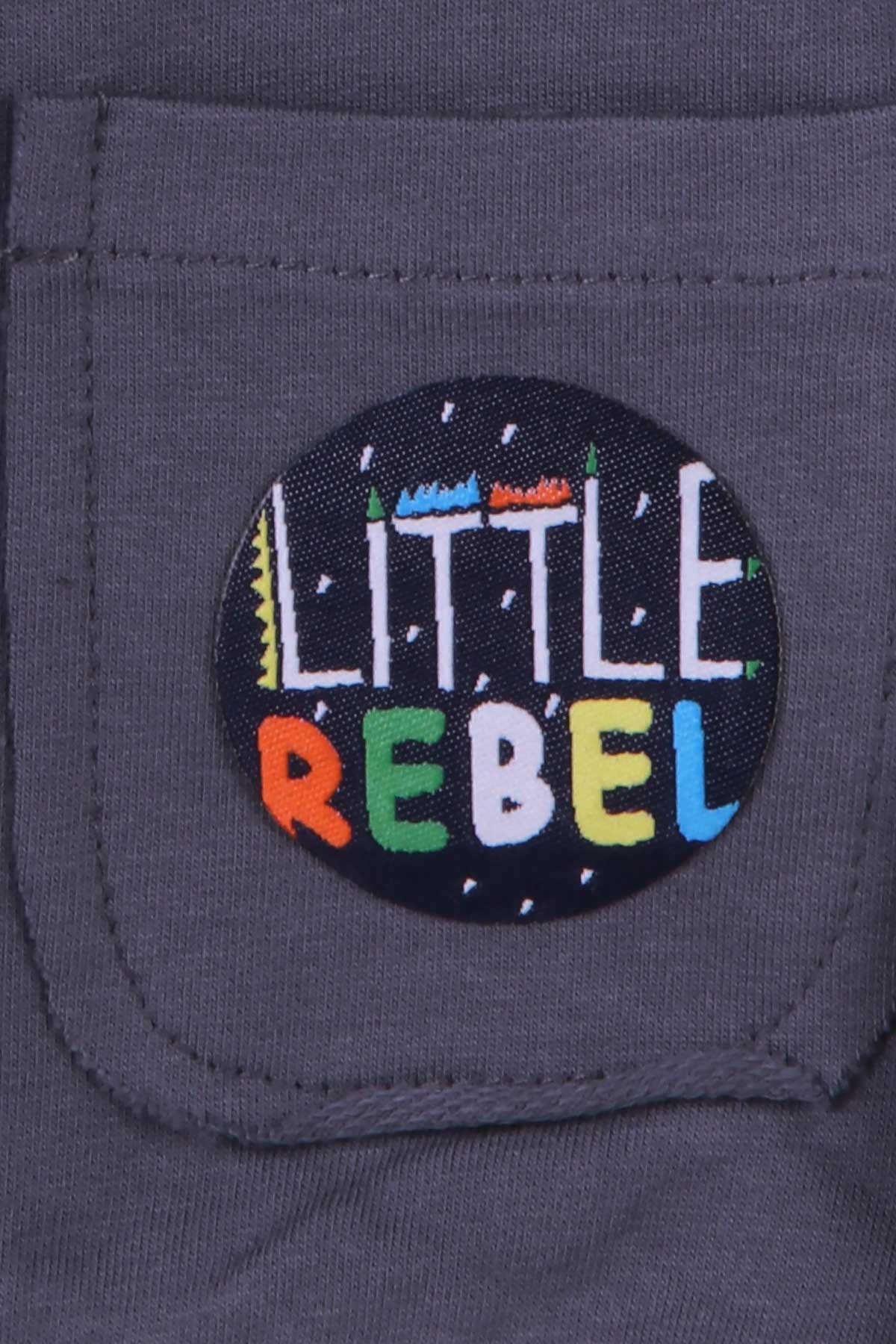Pino Erkek Bebek Sweatshirt Arma Baskılı Füme (4 Ay-1.5 Yaş)