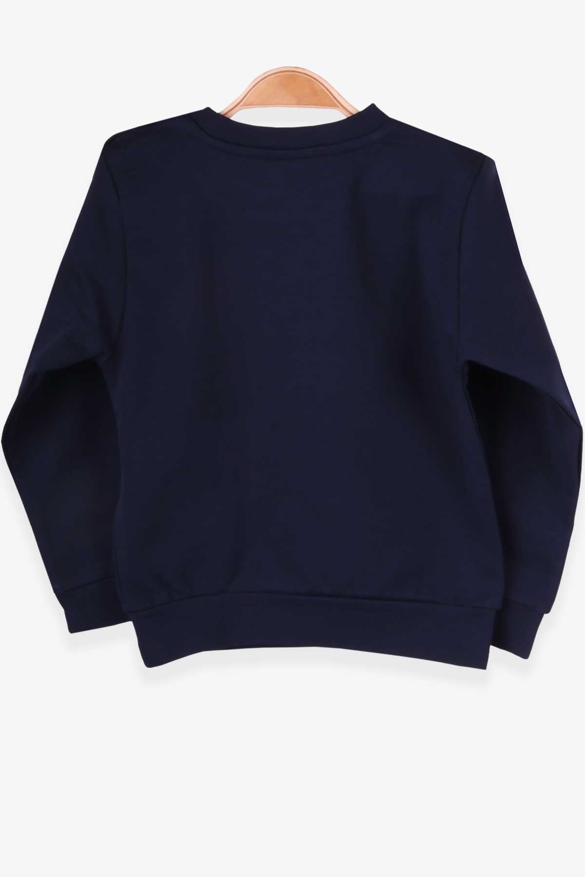 Pino Erkek Bebek Sweatshirt Arma Baskılı Lacivert (4 Ay-1.5 Yaş)