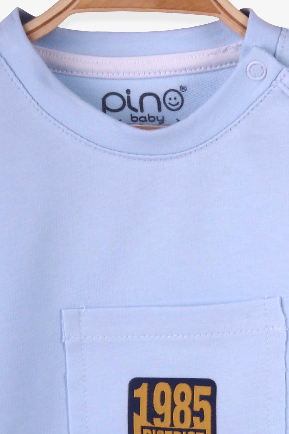 Pino Erkek Çocuk Sweatshirt Arma Baskılı Açık Mavi (2-5 Yaş)