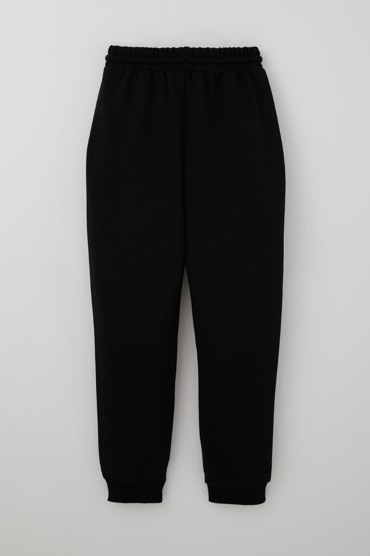 Poyraz Kids Erkek Çocuk Eşofman Altı Bağcıklı Cepli Beli Lastikli Siyah (9-12 Yaş)