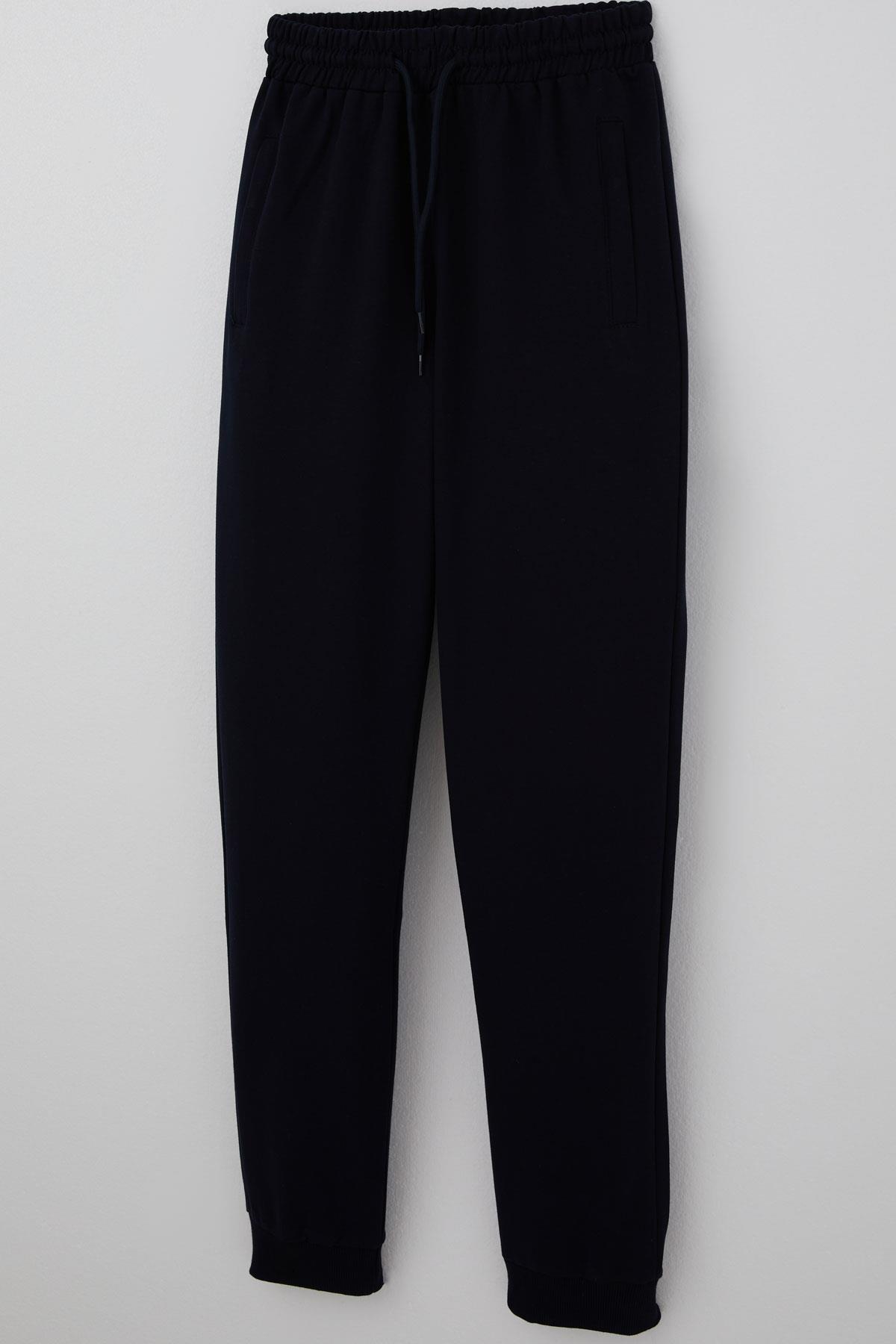 Poyraz Kids Erkek Çocuk Eşofman Altı Bağcıklı Cep Kısmı Fermuarlı Lacivert (13-16 Yaş)