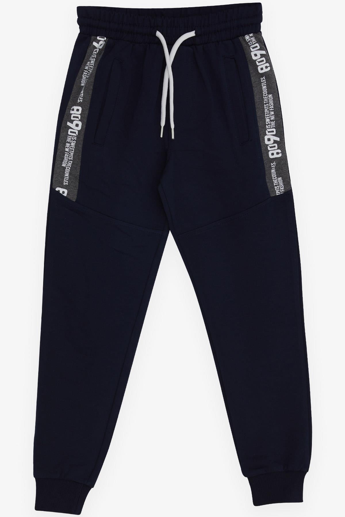 POYRAZ KİDS Erkek Çocuk Eşofman Altı Yanı Baskılı Lacivert (4-8 Yaş)