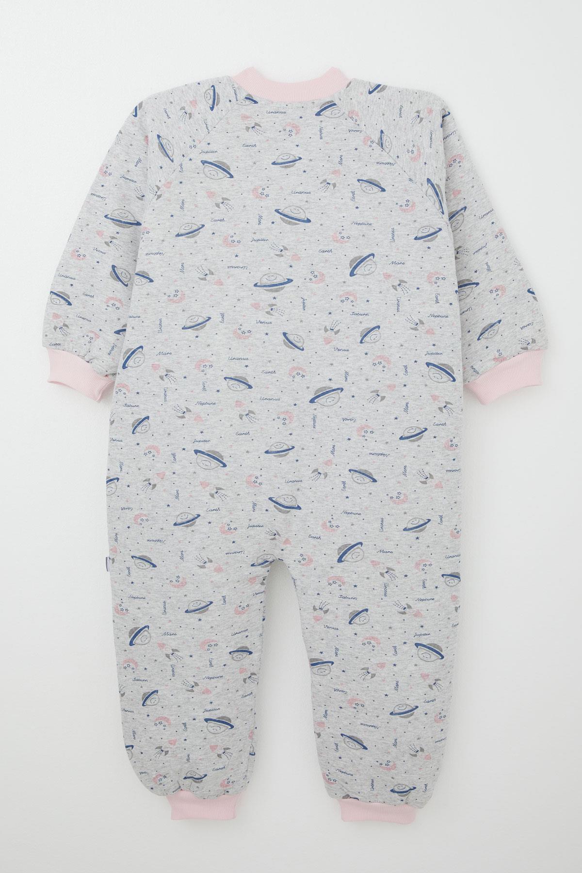 Puan Baby Kız Çocuk Uyku Tulumu Uzay Temalı Gri Melanj (4-6 Yaş)