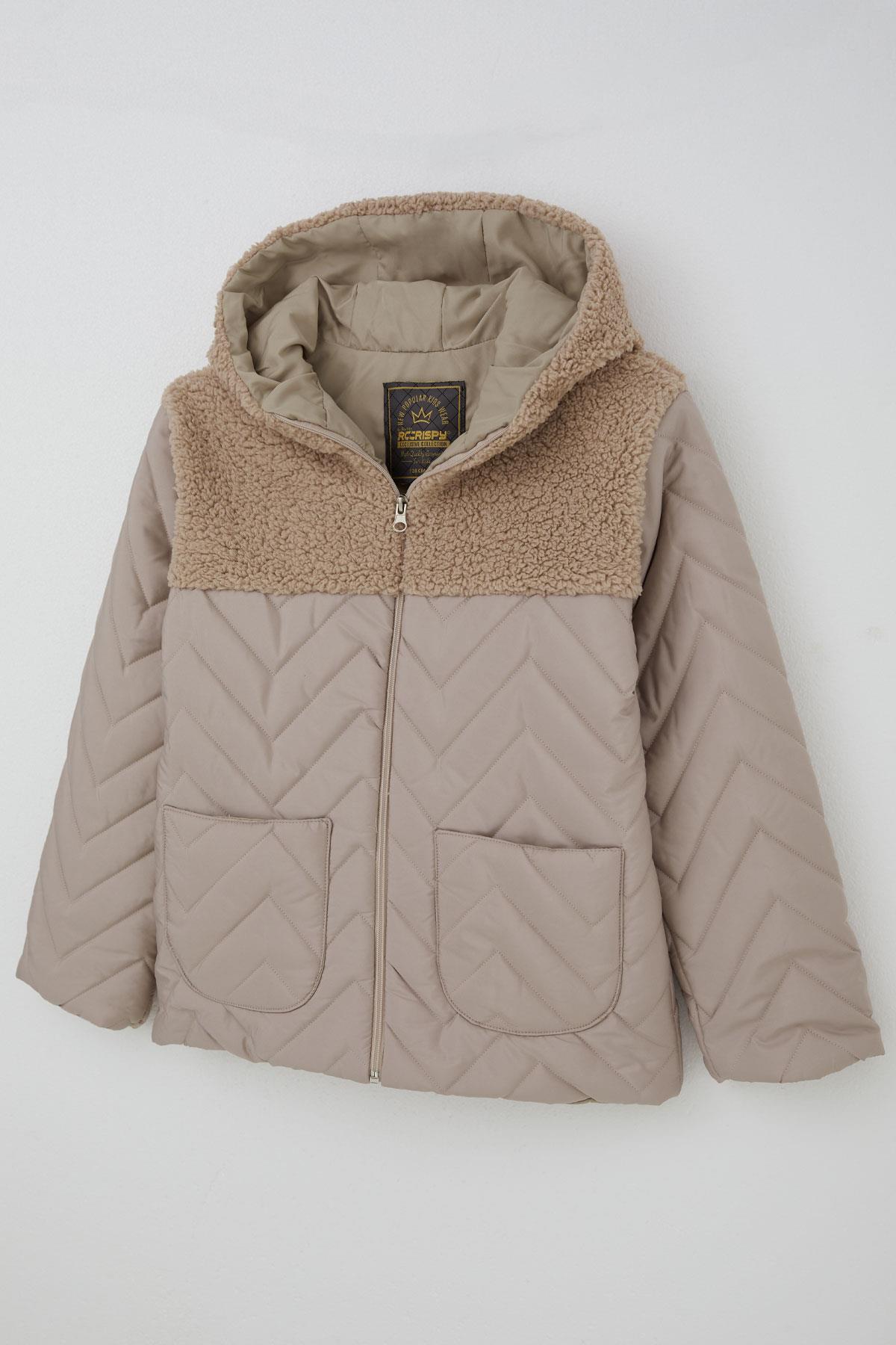 Reycan Erkek Çocuk Kapitone Mont Fermuarlı Peluş Detaylı Taş (5-8 Yaş)