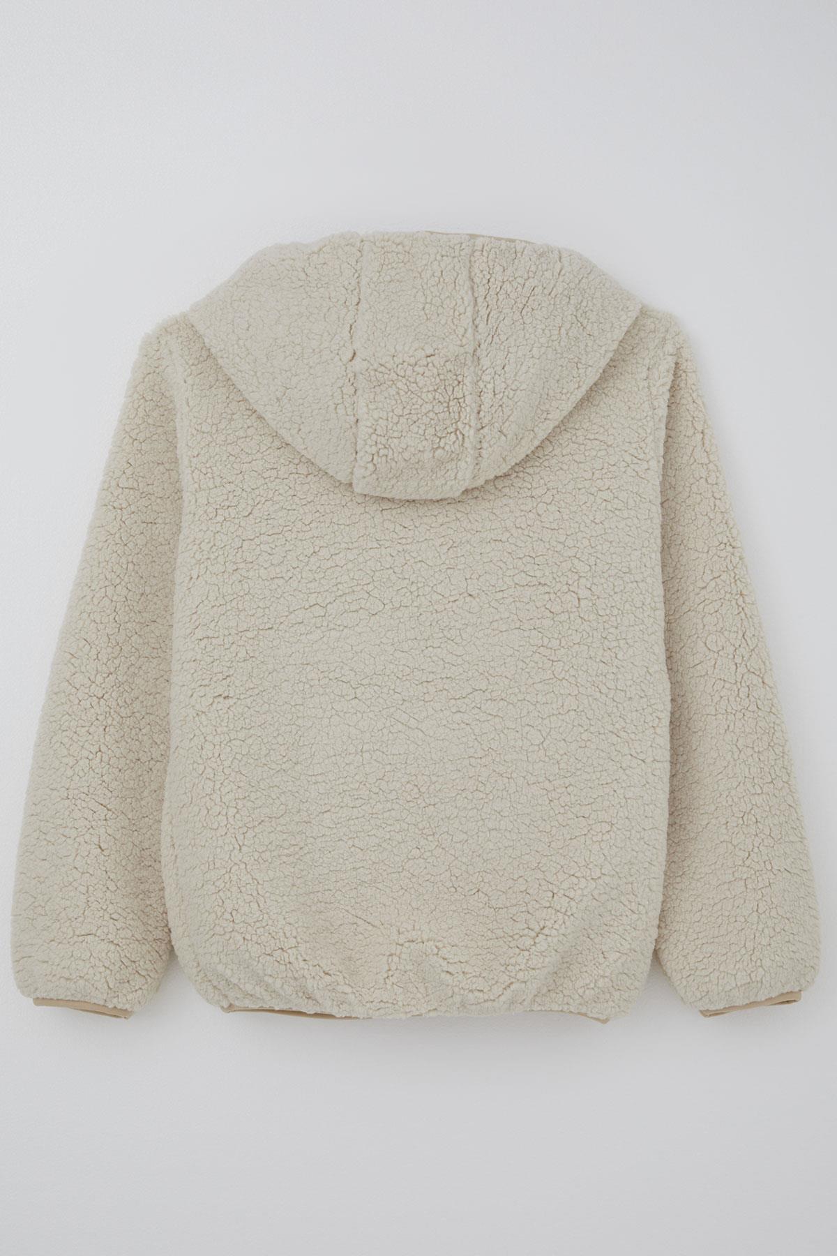 Reycan Kız Çocuk Peluş Sweatshirt Kapüşonlu Kanguru Cepli Taş (5-8 Yaş)