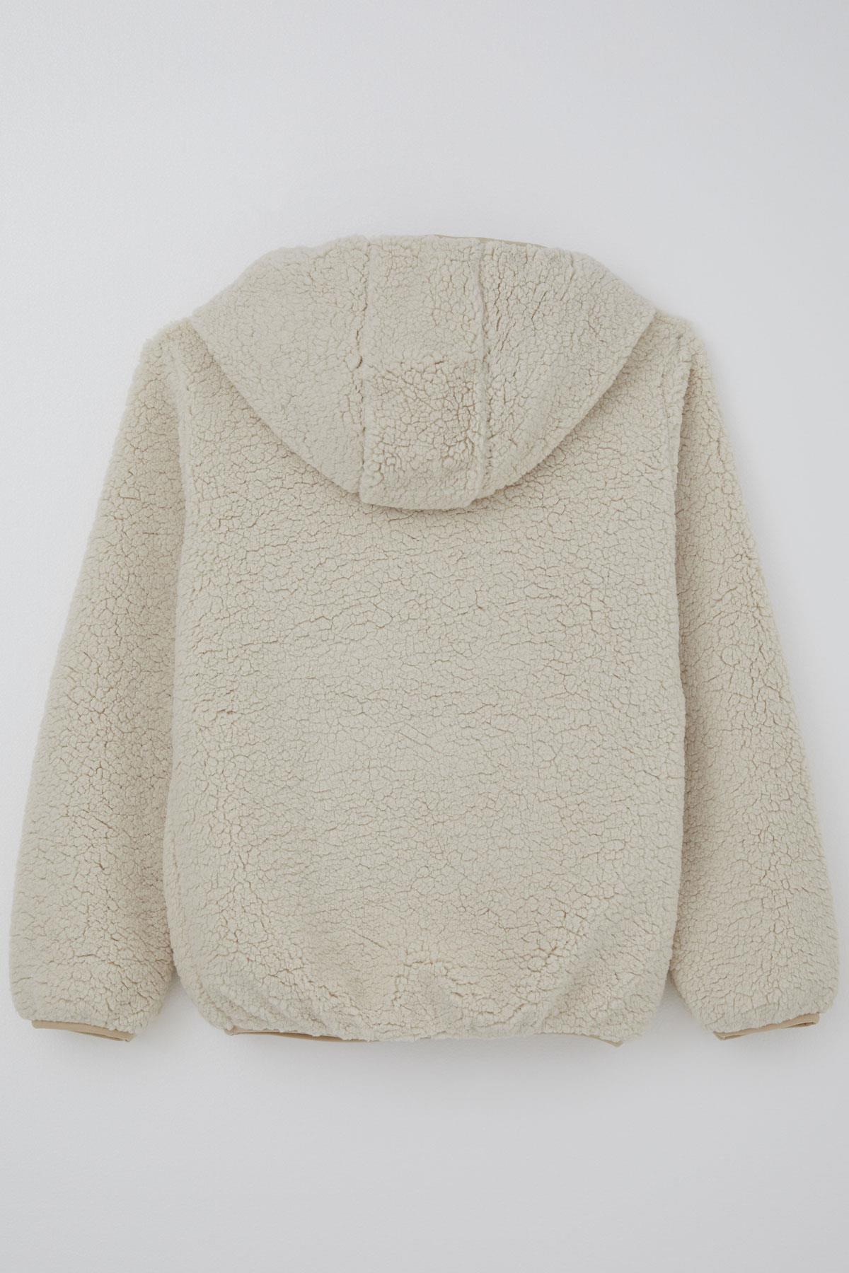 Reycan Kız Çocuk Peluş Sweatshirt Kapüşonlu Kanguru Cepli Taş (5-7 Yaş)