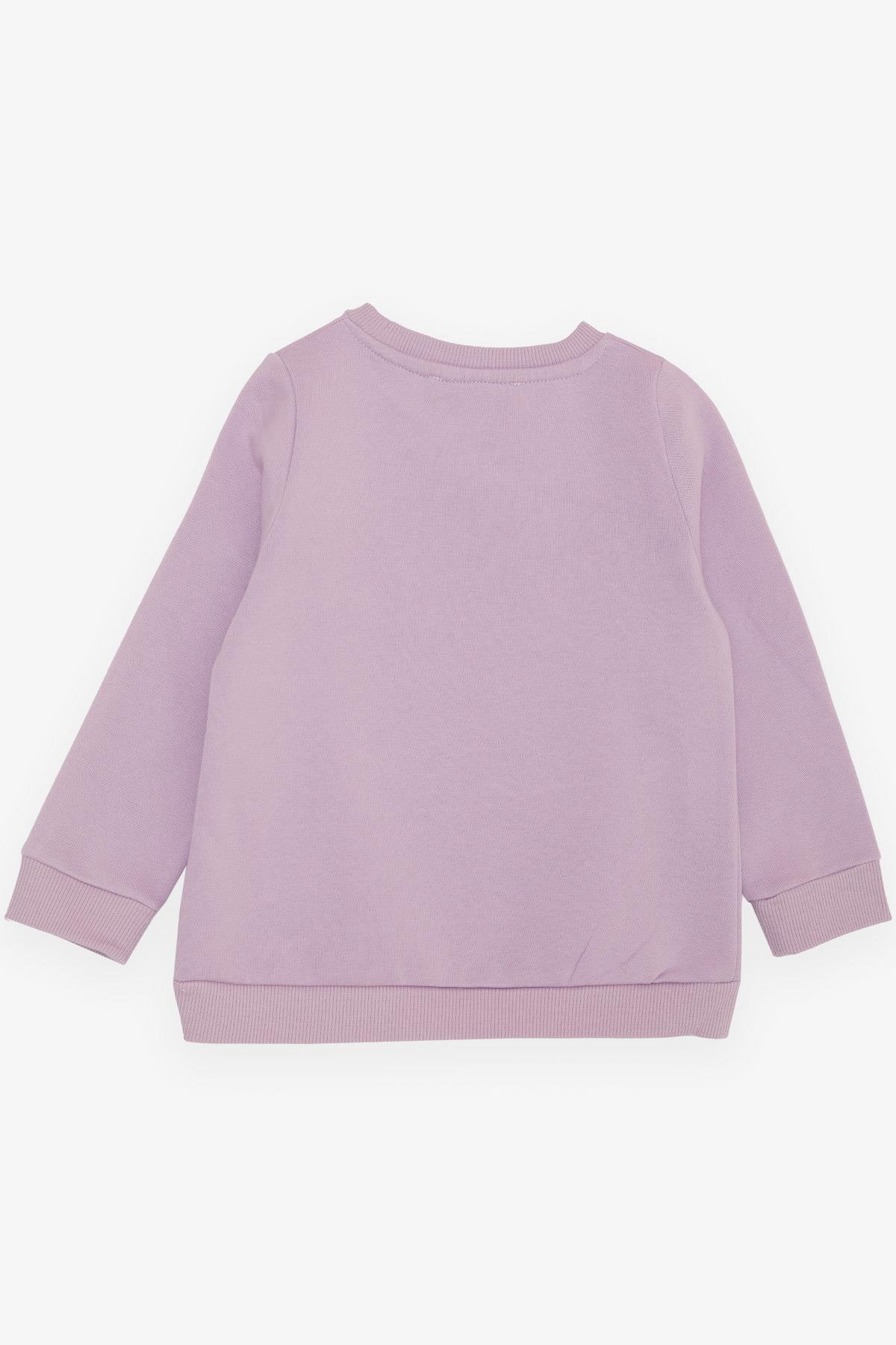 SMALL SOCIETY Kız Çocuk Sweatshirt Çiçek Baskılı Lila (2-10 Yaş)