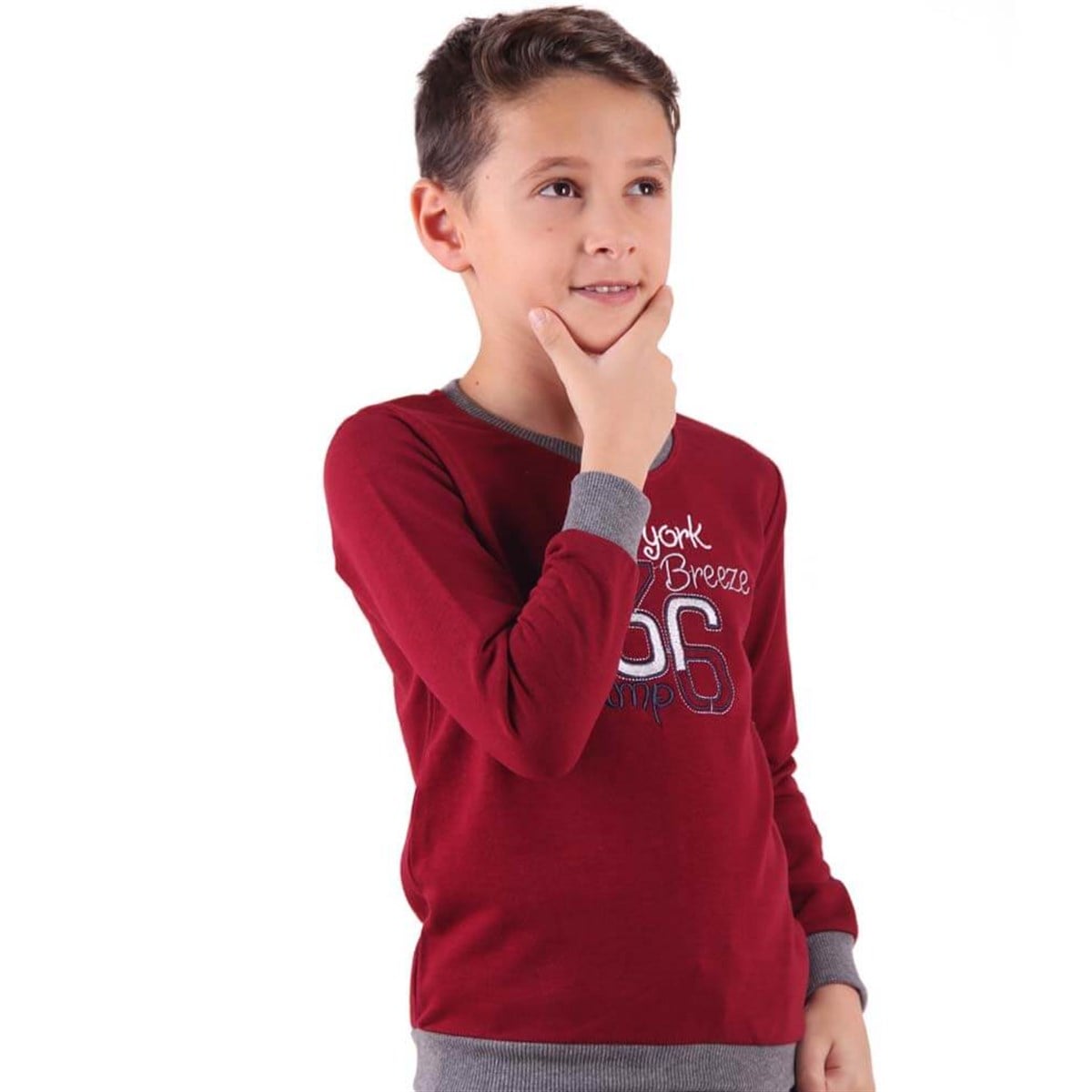 Erkek Çocuk Baskılı Sweat Breeze  Bordo