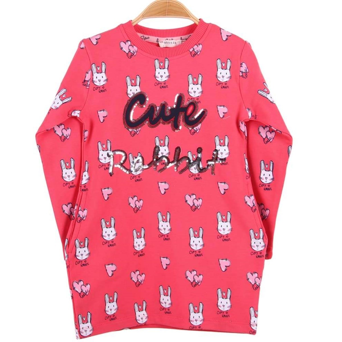 Uzun Kol Elbise ModelleriBREEZE12789-022Tavşanlı Tunik Elbise