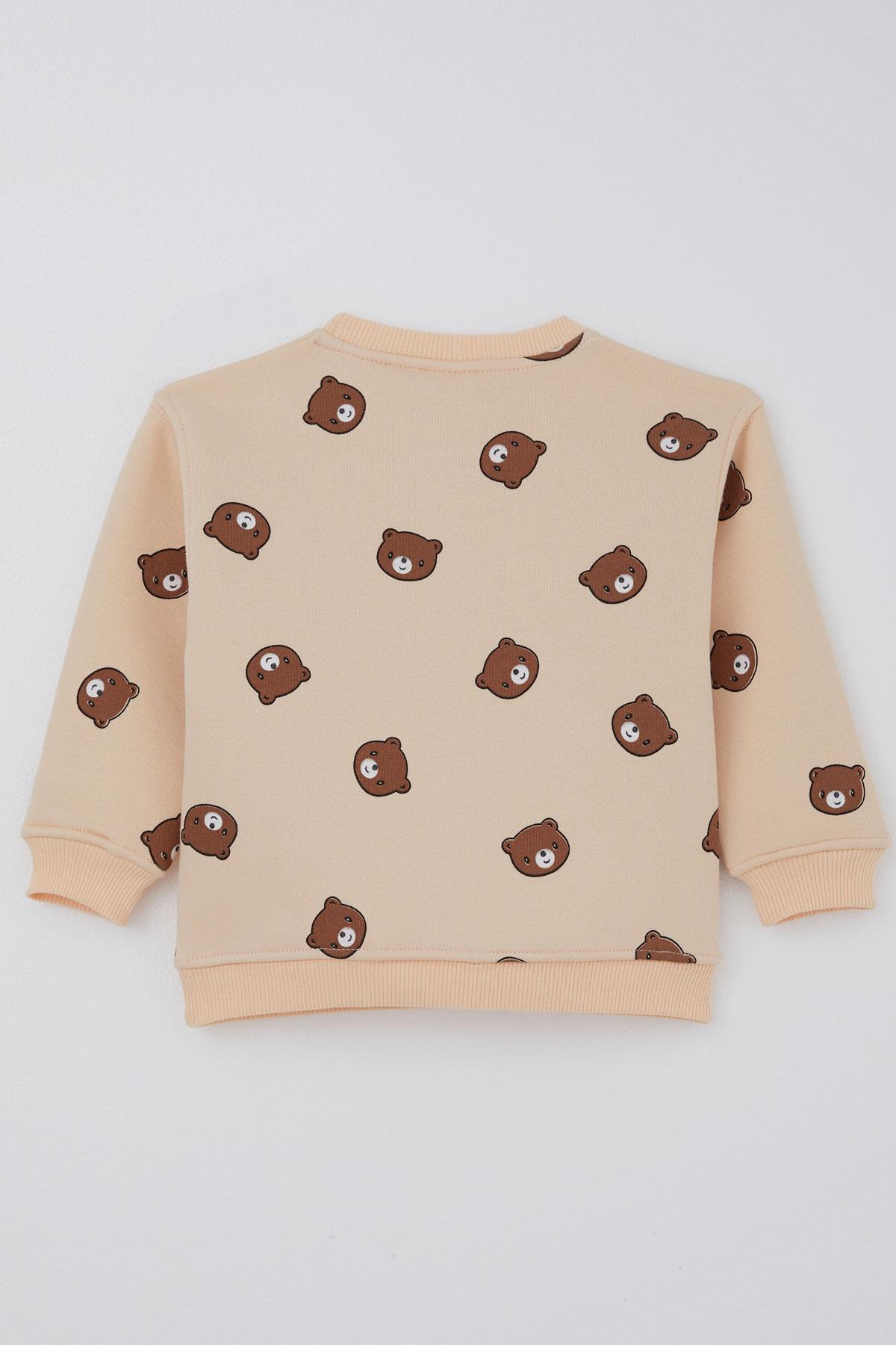 Valorya Kız Çocuk Eşofman Takımı Sevimli Ayıcıklar Desenli Krem (2-5 Yaş)