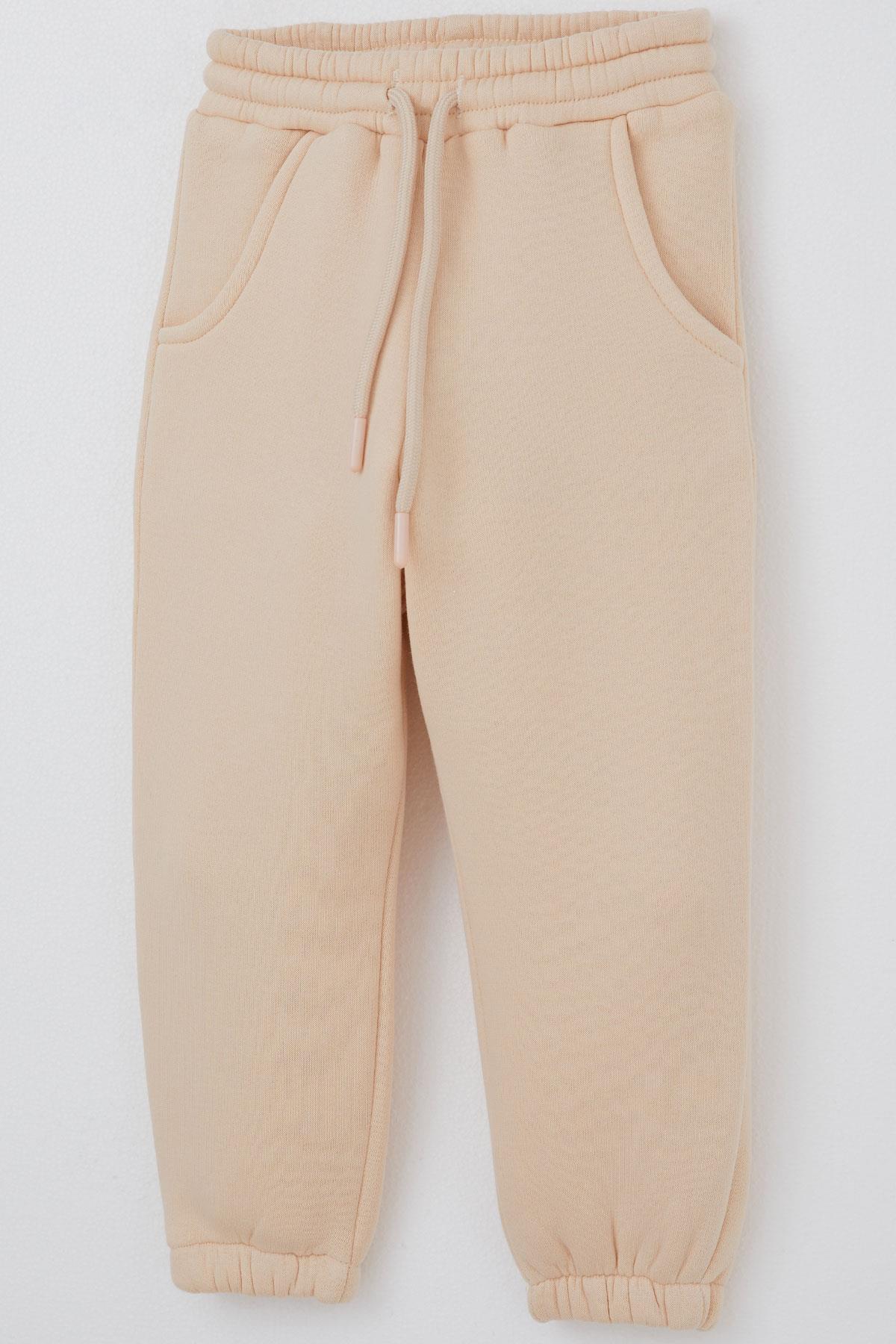 Valorya Kız Çocuk Eşofman Takımı Sevimli Ayıcıklar Desenli Krem (2-5 Yaş)