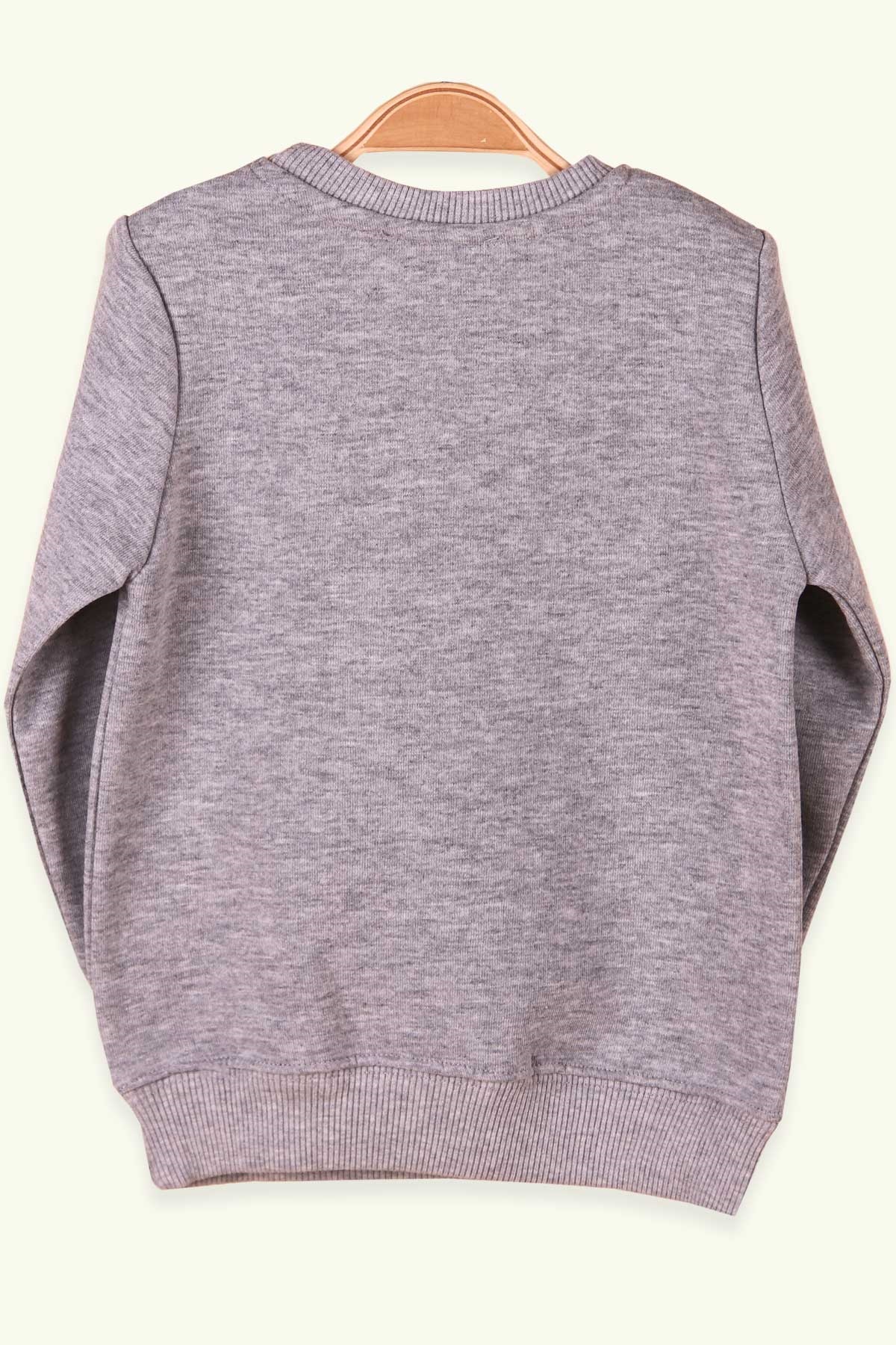 Watch Me Erkek Çocuk Sweatshirt Baskılı Gri (4-10 Yaş)