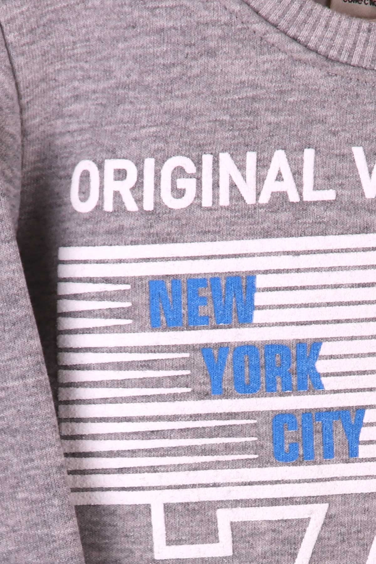 Watch Me Erkek Çocuk Sweatshirt Baskılı Gri (4-10 Yaş)