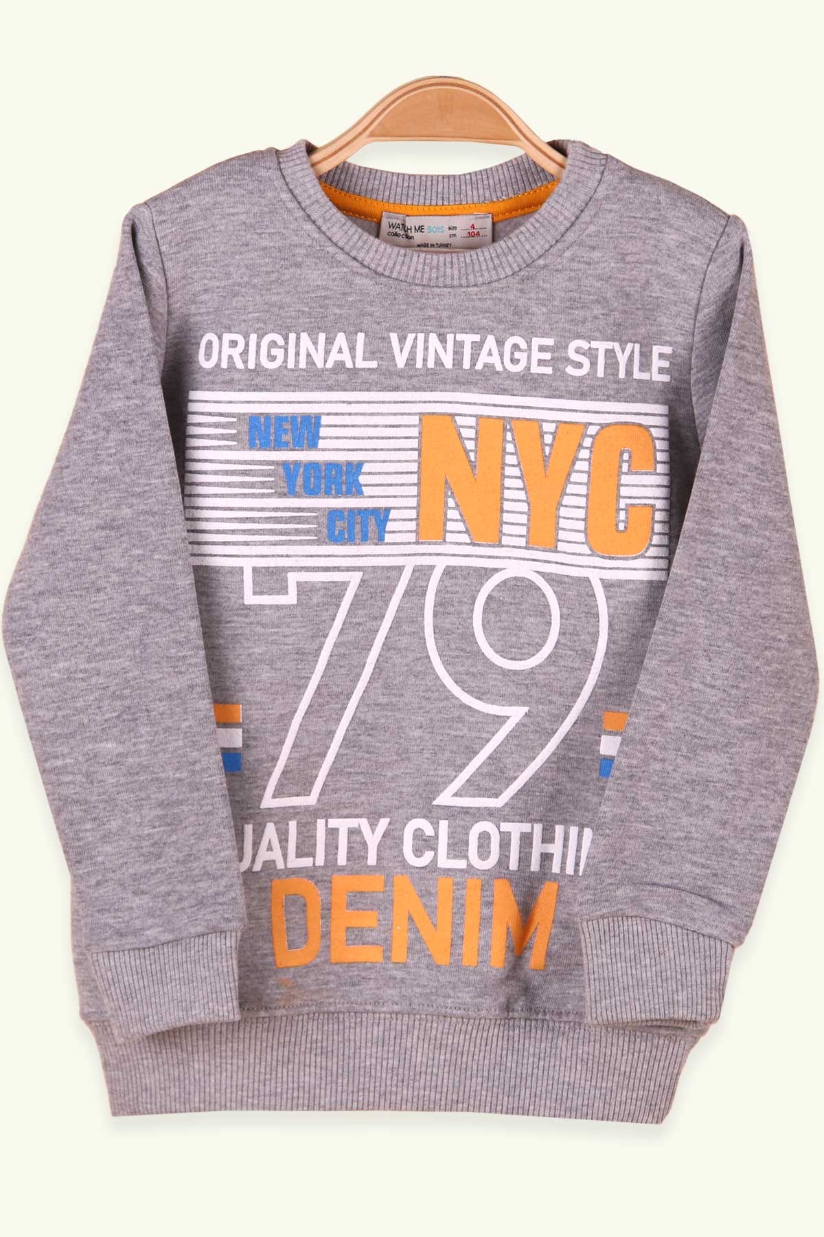 Watch Me Erkek Çocuk Sweatshirt Baskılı Gri (4-10 Yaş)